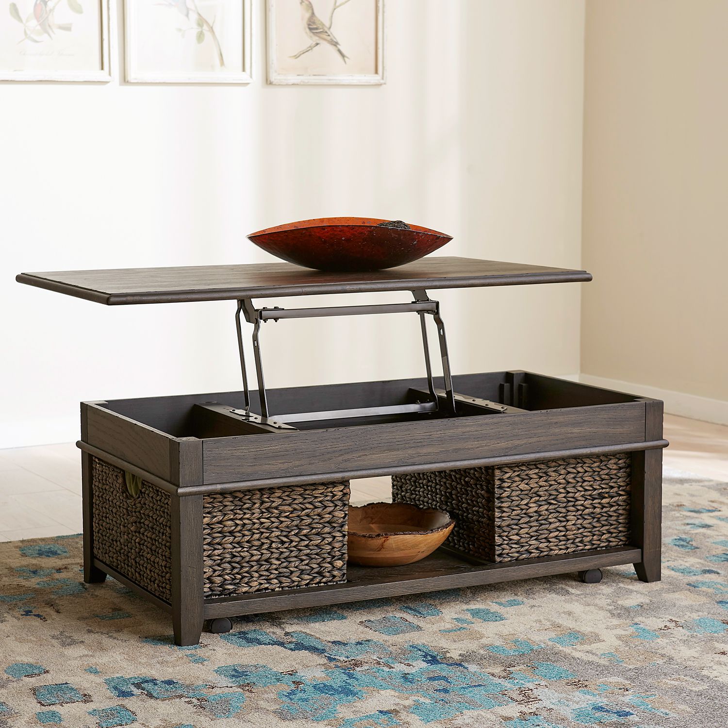 Mill Creek Rectangular Wood Lift Top Cocktail Table