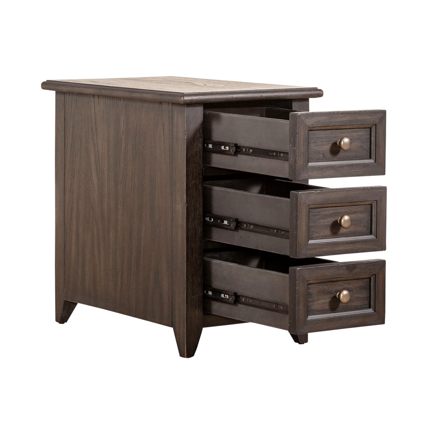 Mill Creek Rectangular Wood 3-Drawer Chairside Table