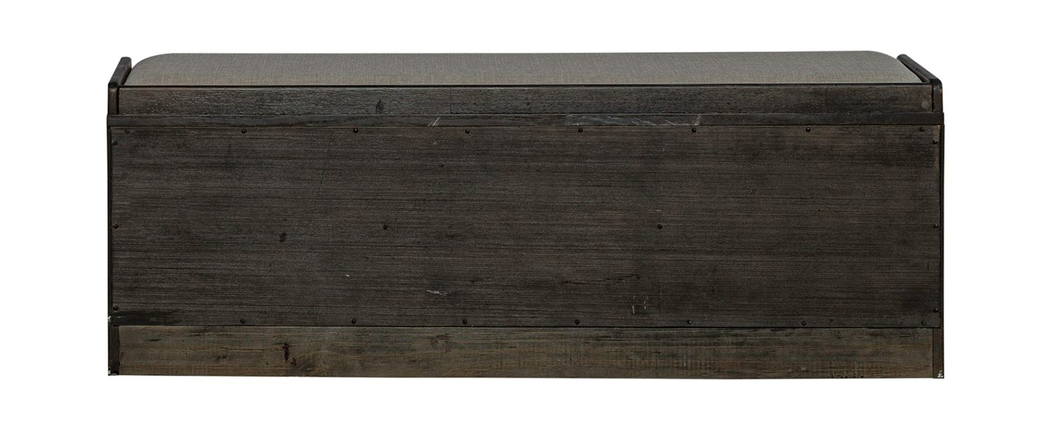 Mill Creek Linen/Wood Wall Bench w/3 Baskets