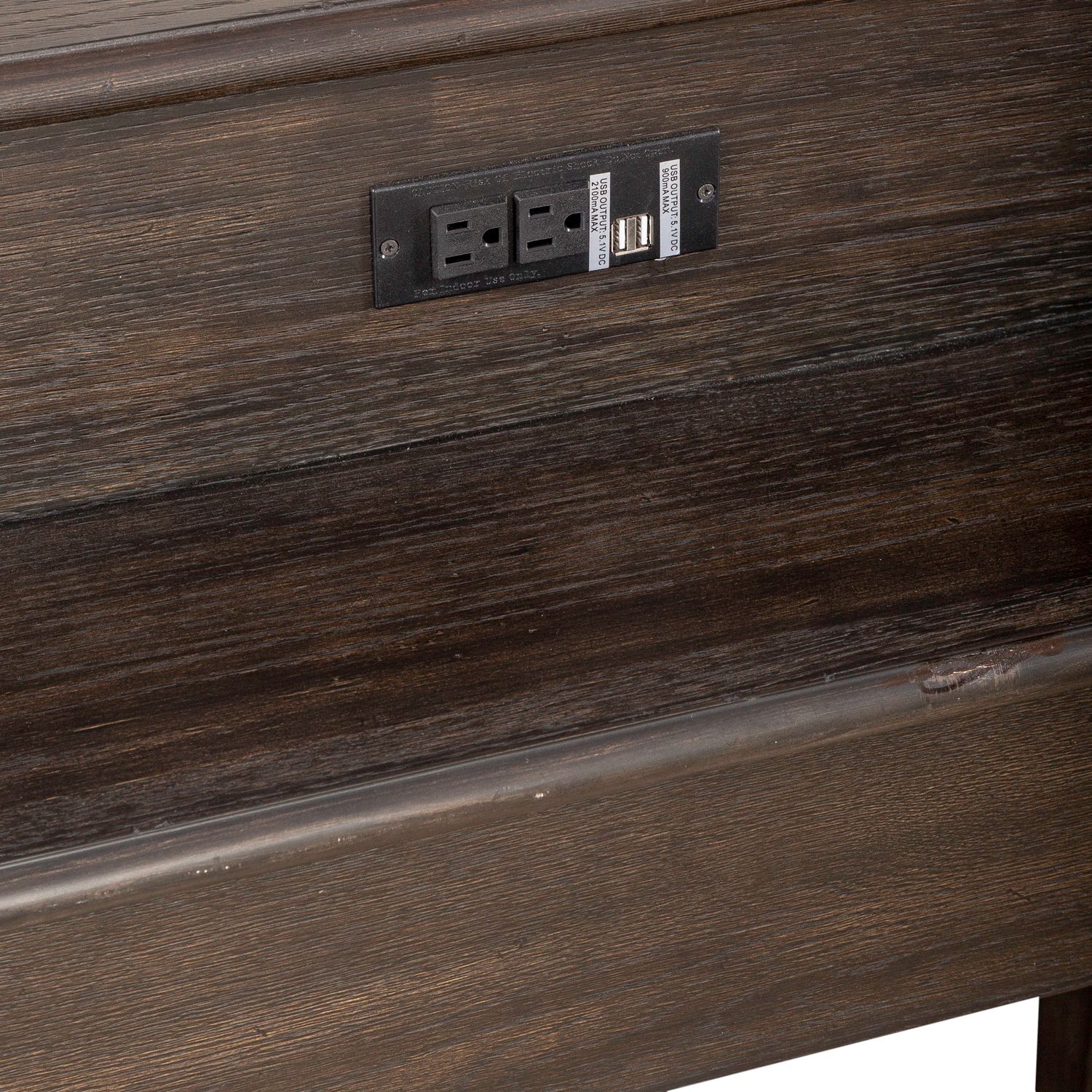 Mill Creek Rectangular Wood Console Bar Table w/Charging Station