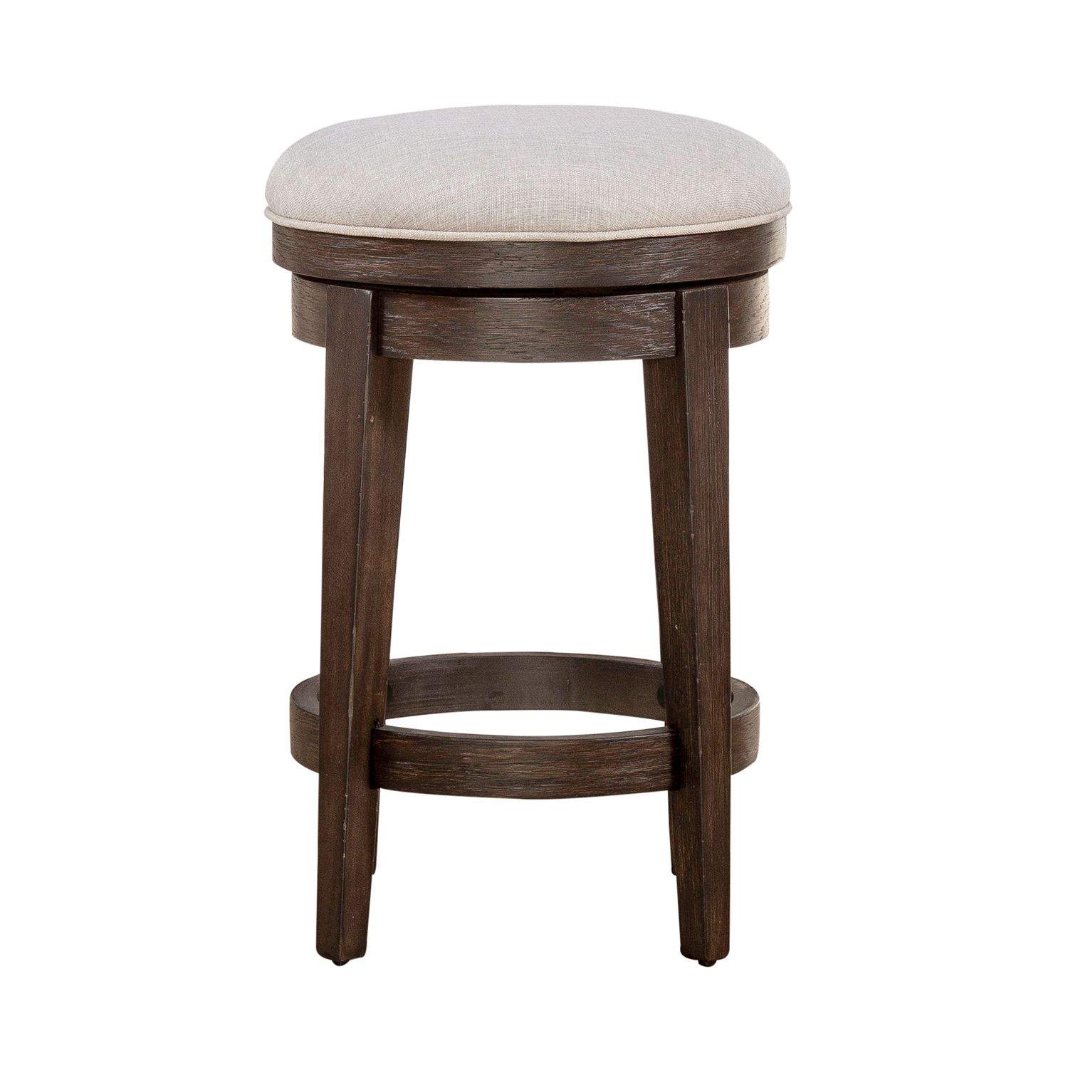 Mill Creek Linen/Wood Console Swivel Stool