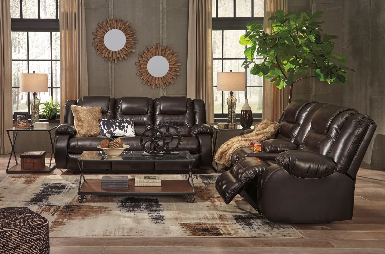 Vacherie PU Manual Reclining Living Room Set