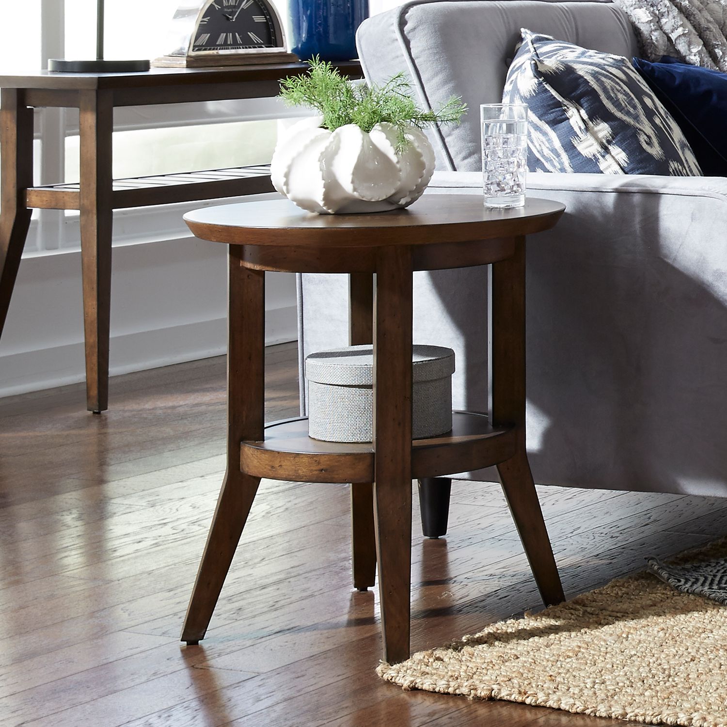 Ventura Blvd Round Wood End Table
