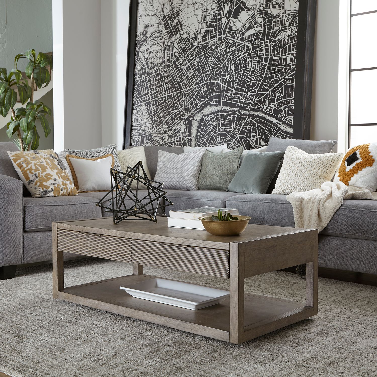Bartlett Field Rectangular Wood 2-Drawer Cocktail Table
