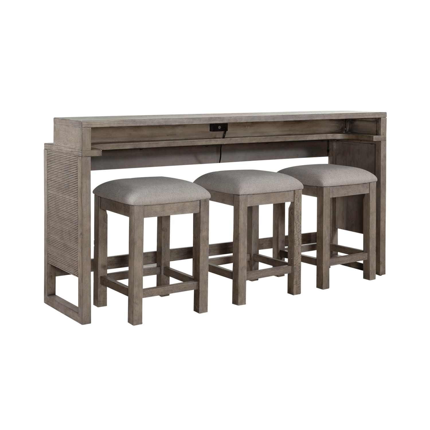 Bartlett Field Wood Console Bar Table Set with 3 Stools