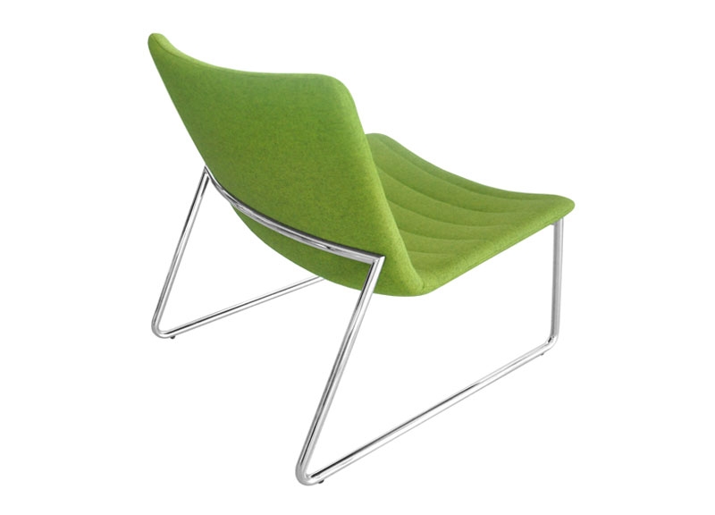 Vegas Lounge Chair with Metal Base & Horizontal Stitching