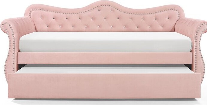 Abby Velvet Tufted Daybed w/Trundle