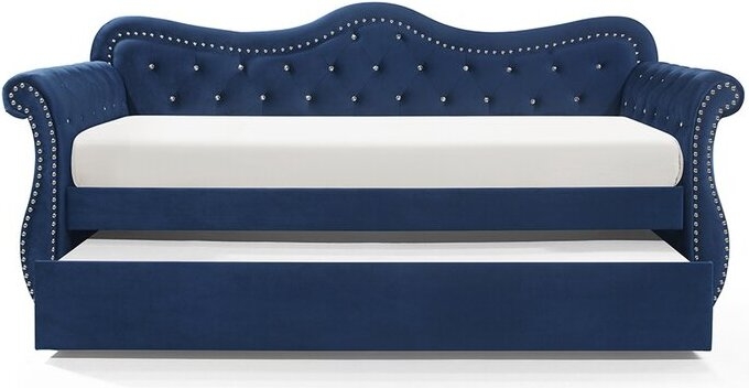Abby Velvet Tufted Daybed w/Trundle