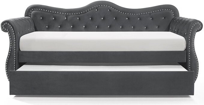 Abby Velvet Tufted Daybed w/Trundle