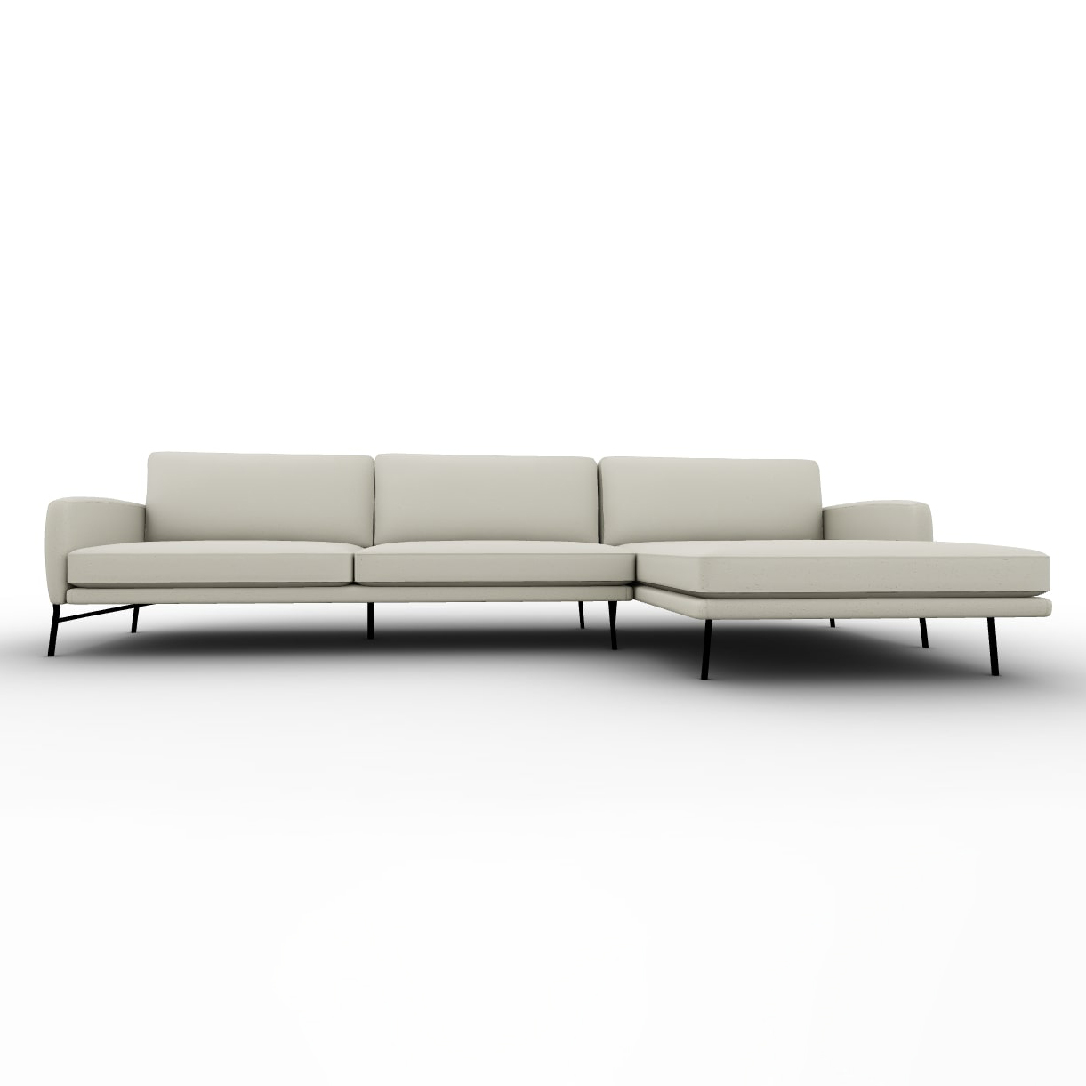 Le Marais Fabric Sofa w/Right Hand Chaise Facing