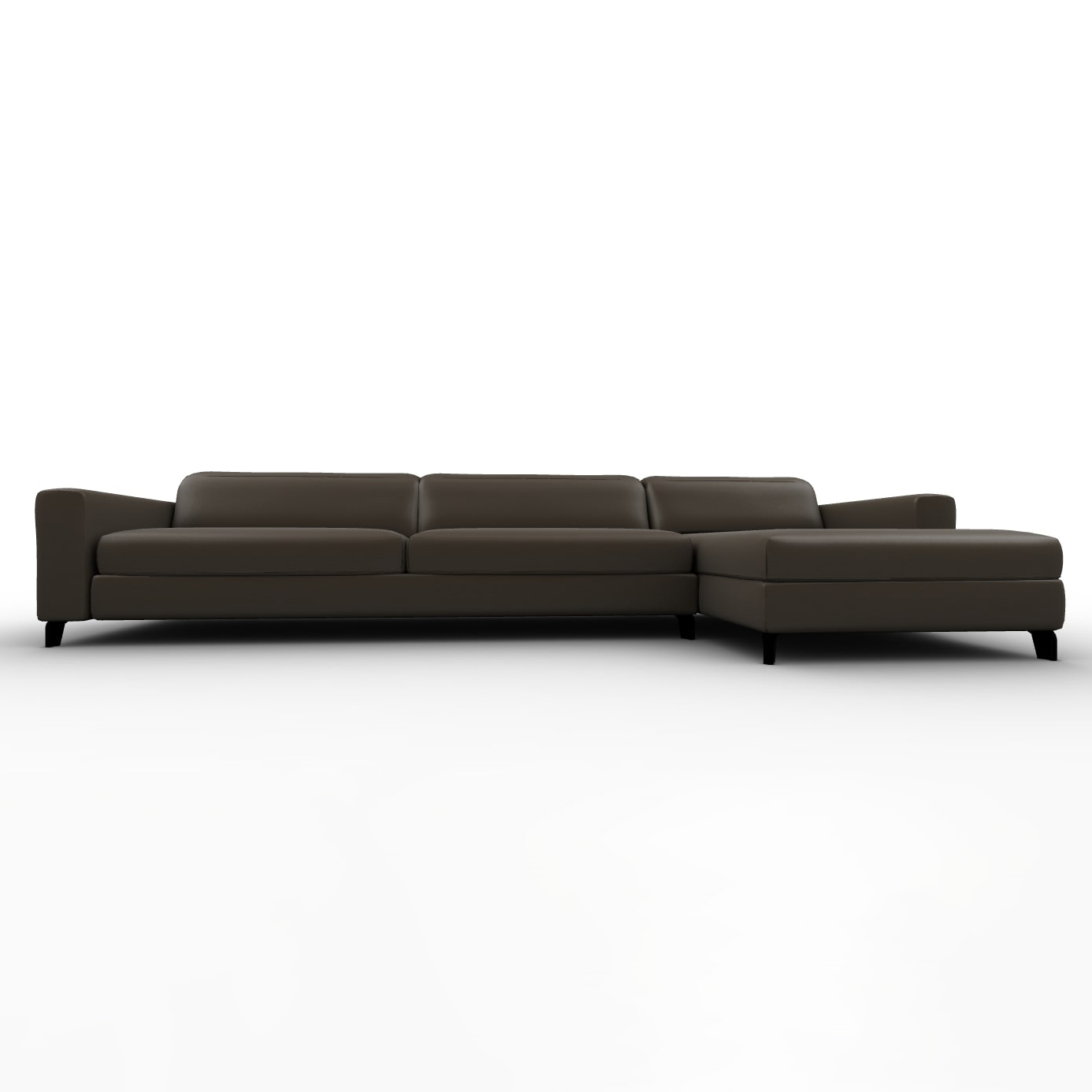 Norma Leather Sofa w/Right Hand Chaise Facing
