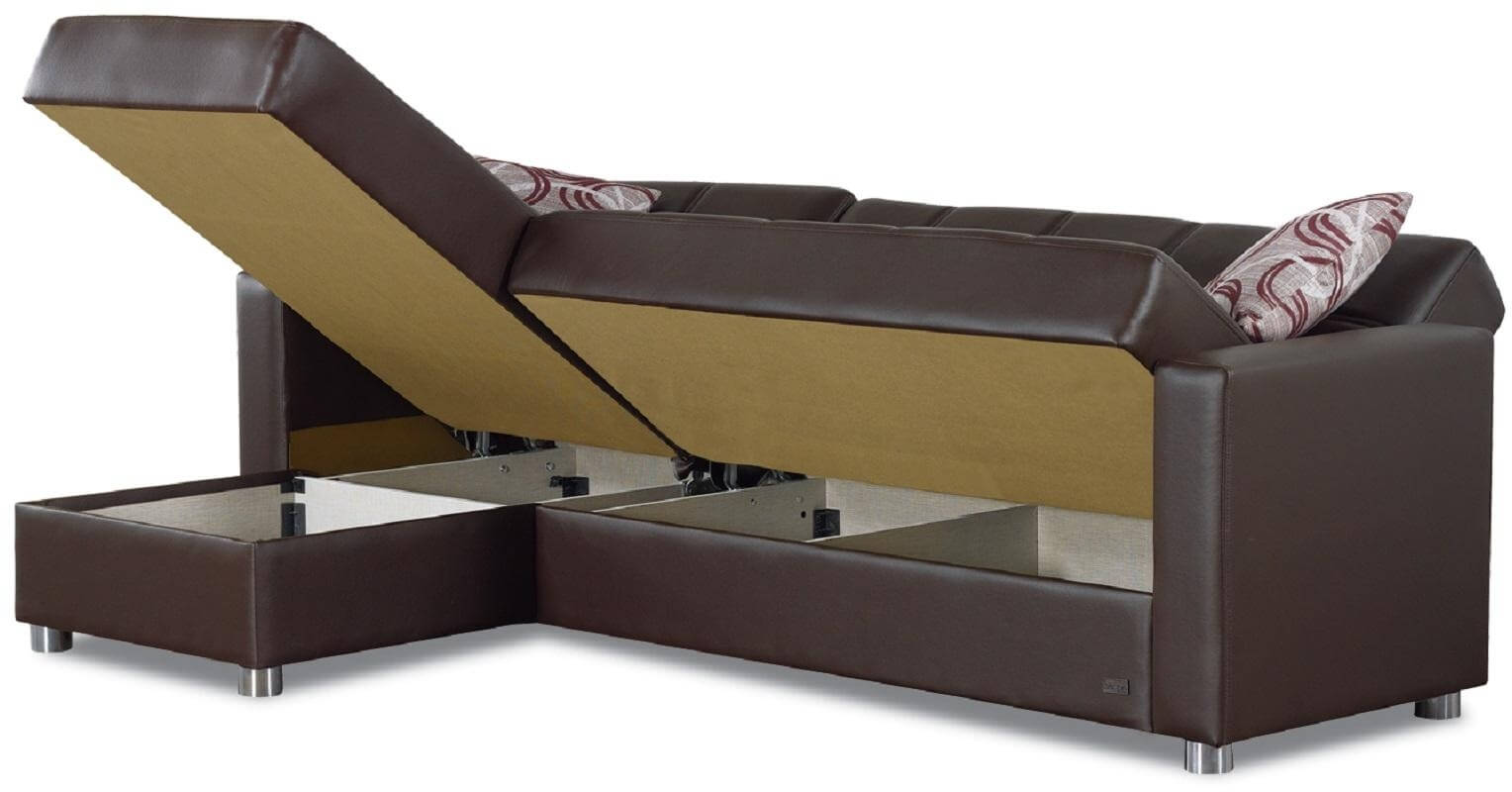 Salem Faux Leather Storage Sectional