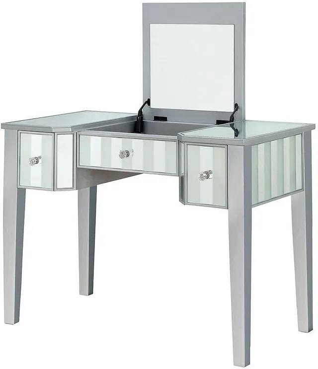 Joyce Wood/Mirror Storage Vanity Dresser w/3 Drawers & Stool