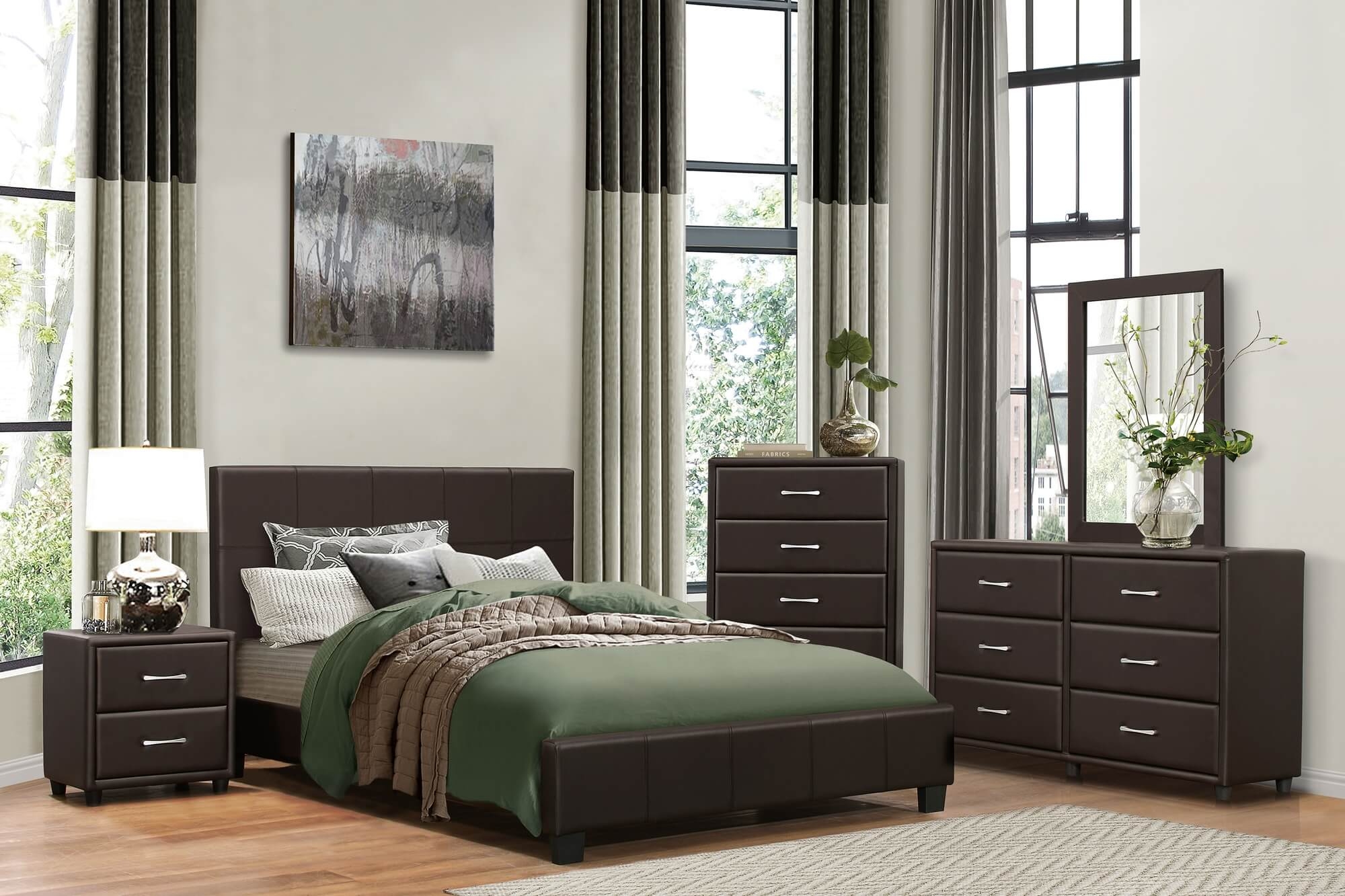 Lorenzi Leatherette Bed, California King Size