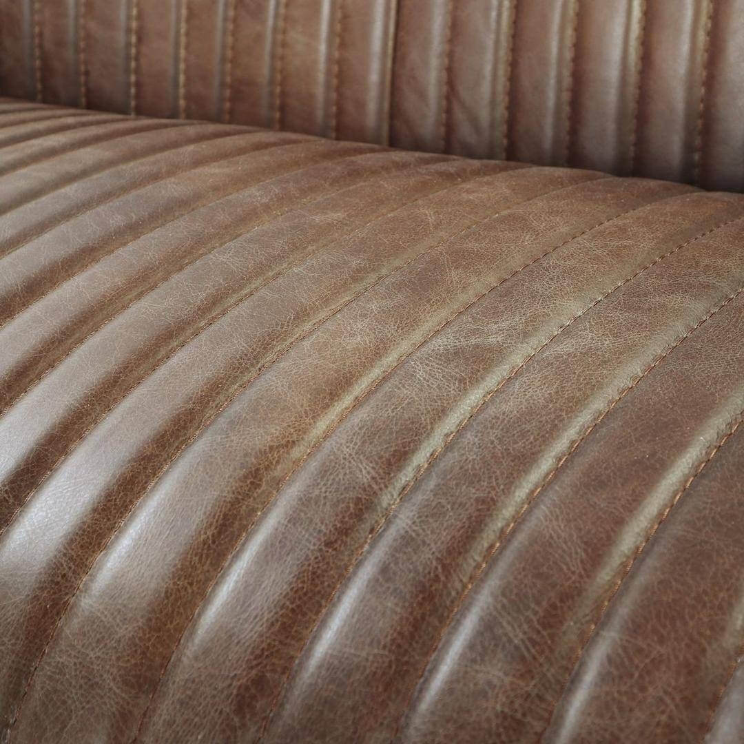 Brancaster Vintage Top Grain Leather/Aluminum Living Room Set