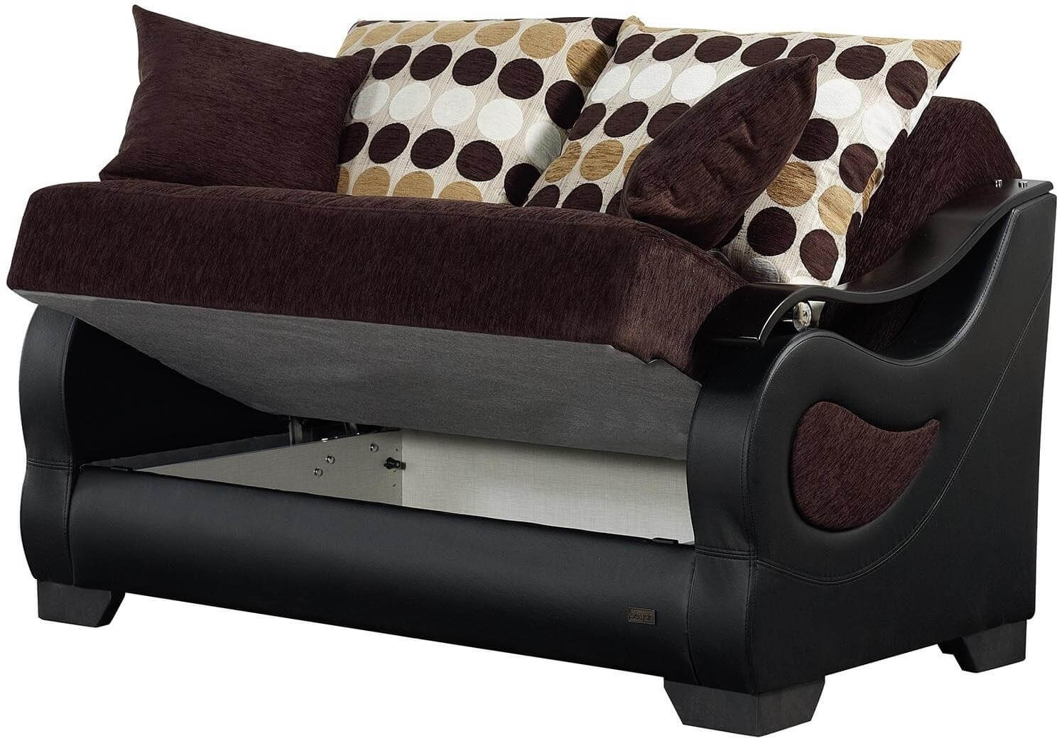 Illinois Microfiber/Vinyl Storage Loveseat