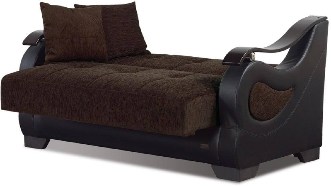 Illinois Microfiber/Vinyl Storage Loveseat
