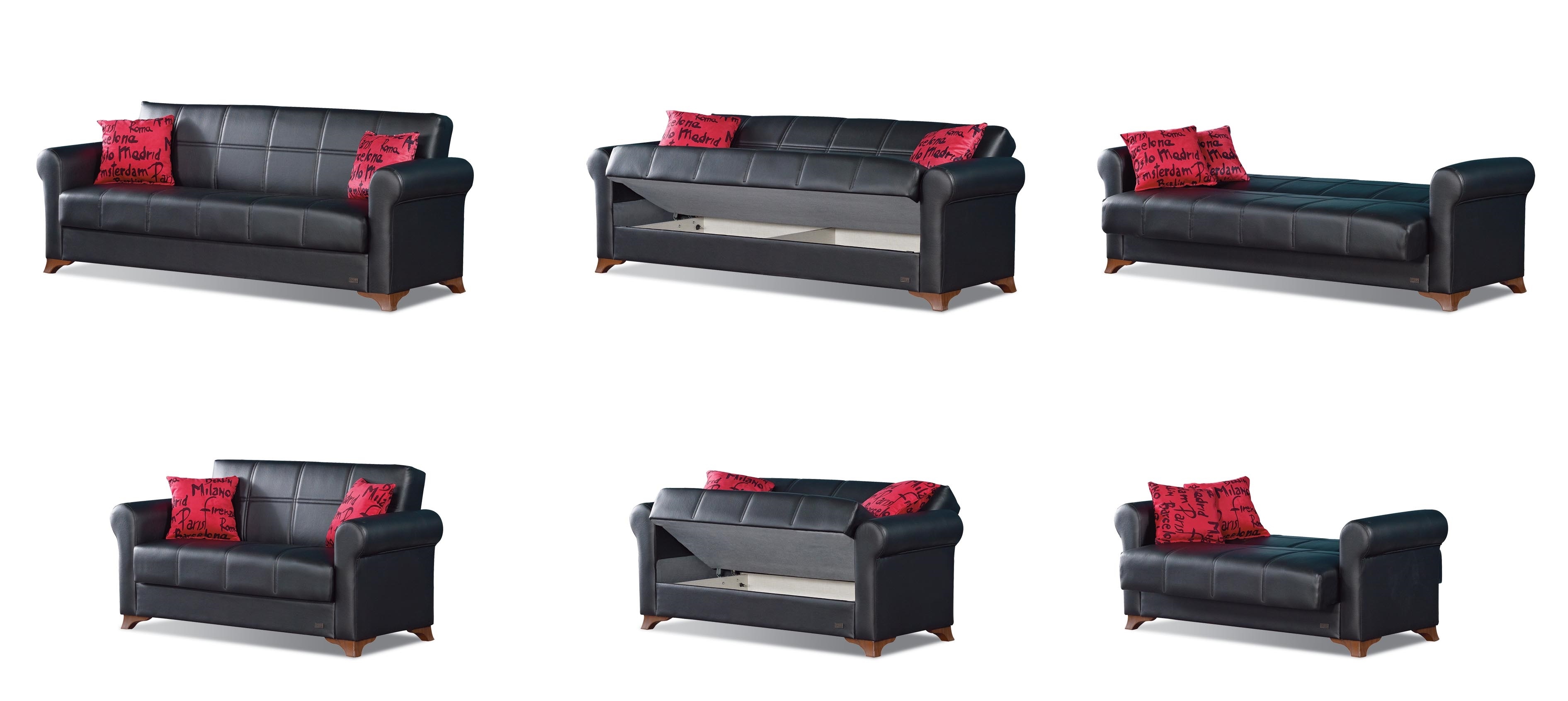 Harlem Bonded Leather Storage Living Room Set