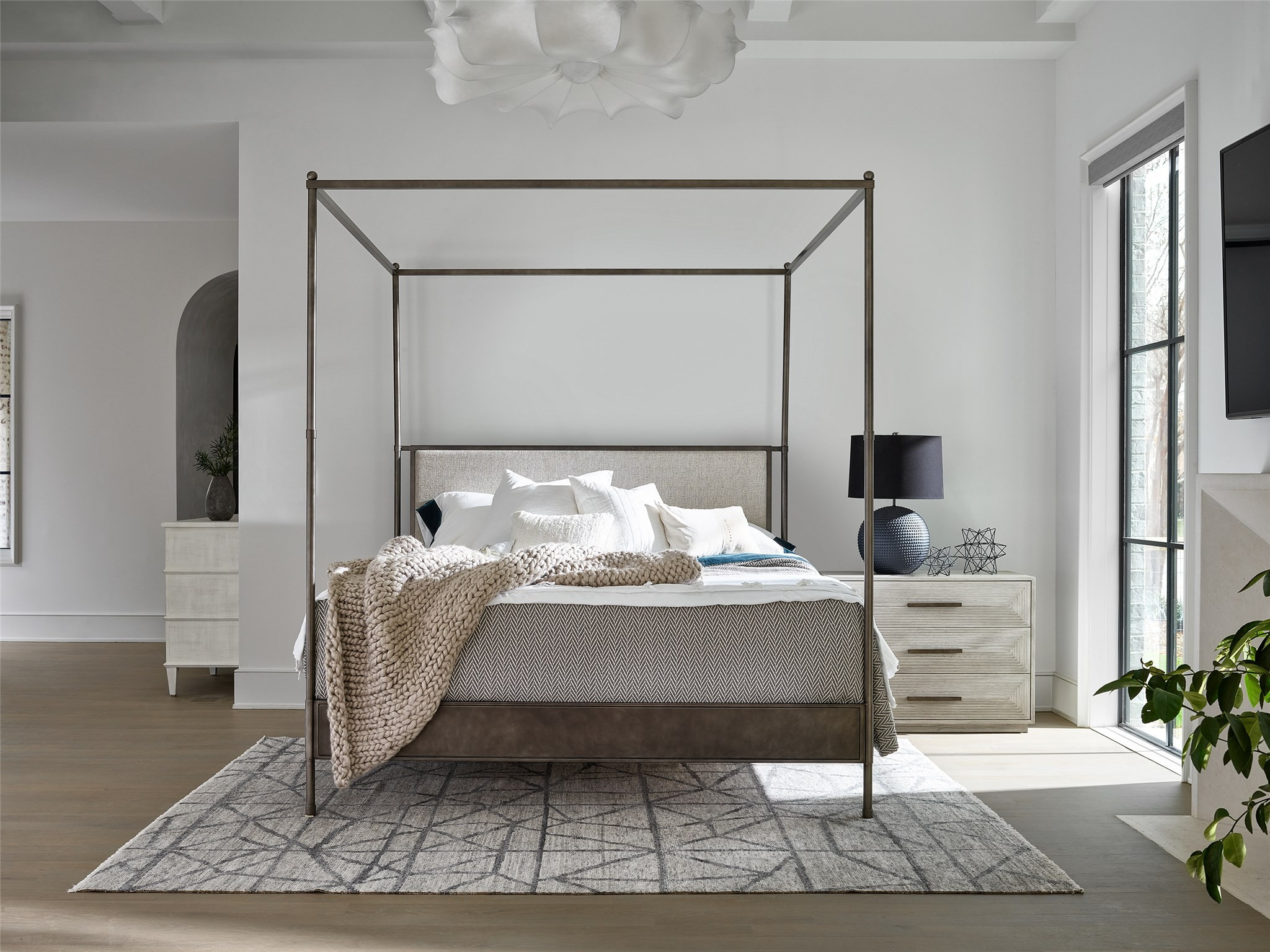 Kent Fabric/Metal Canopy Bed, King Size