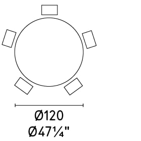 Balance W47.2-inch Ceramic/Metal Customizable Round Dining Table