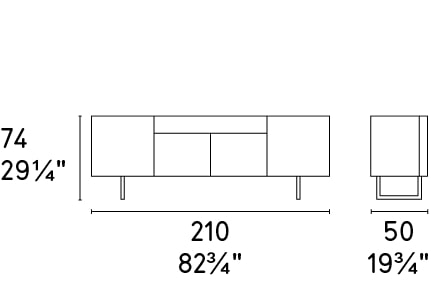 Horizon Wood/Glass/Metal Sideboard w/4 Doors & Drawer