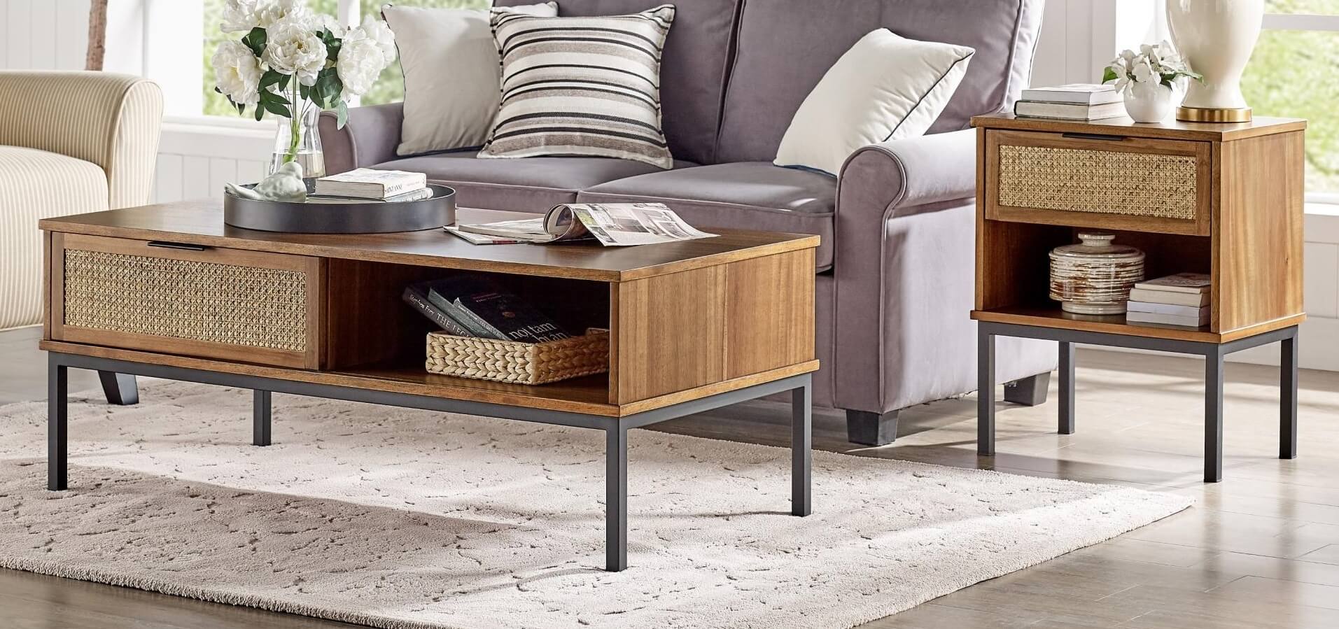 Caine Rattan Nightstand/Side Table