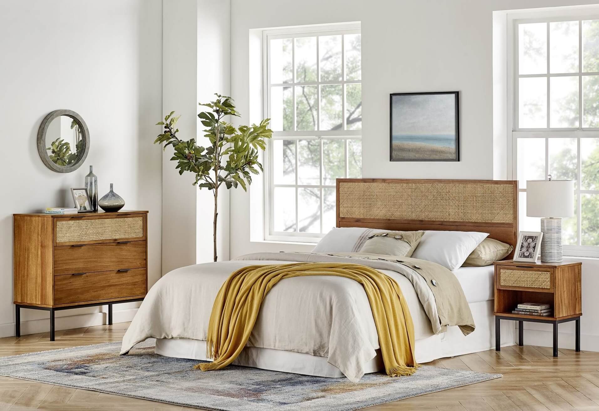 Caine Rattan Nightstand/Side Table