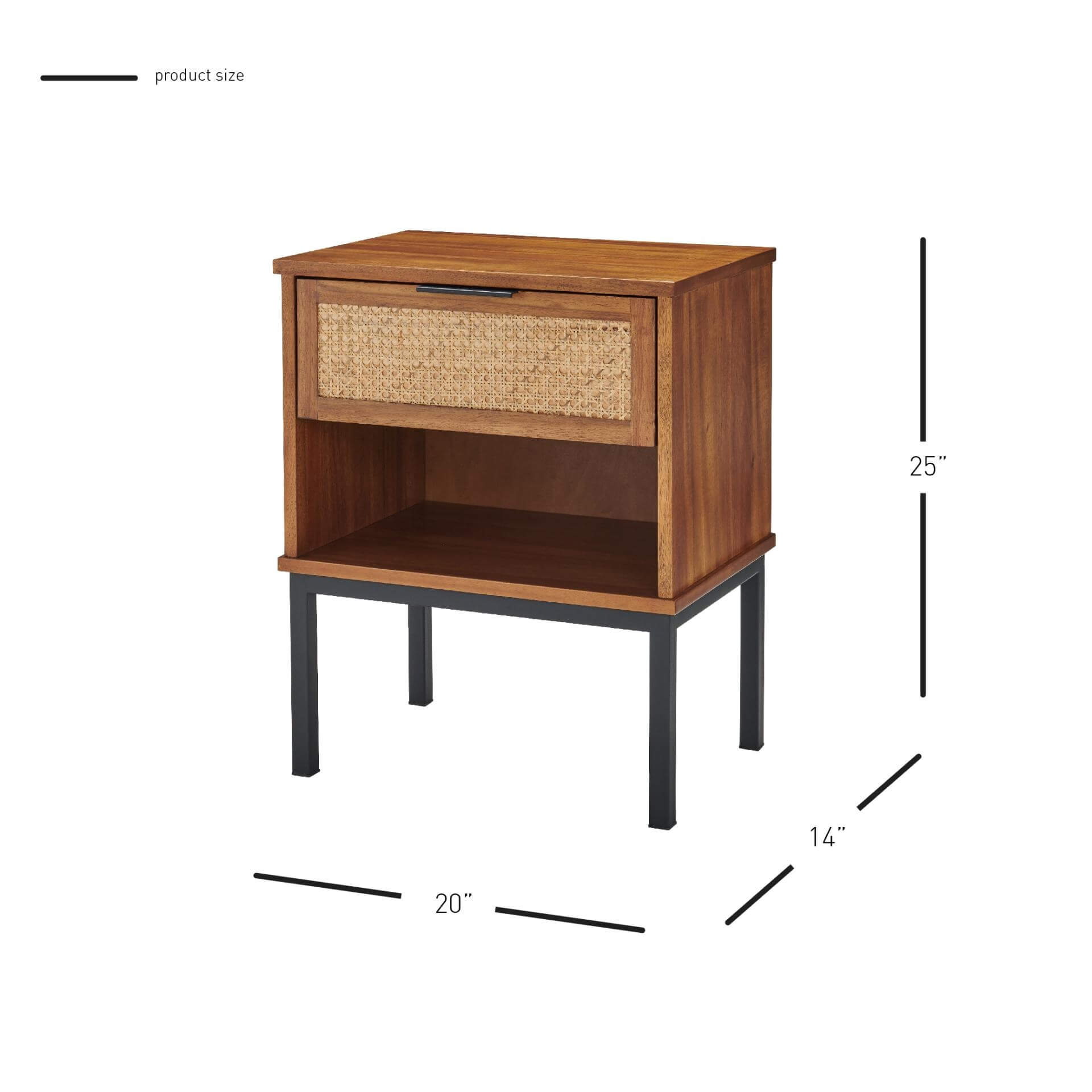 Caine Rattan Nightstand/Side Table