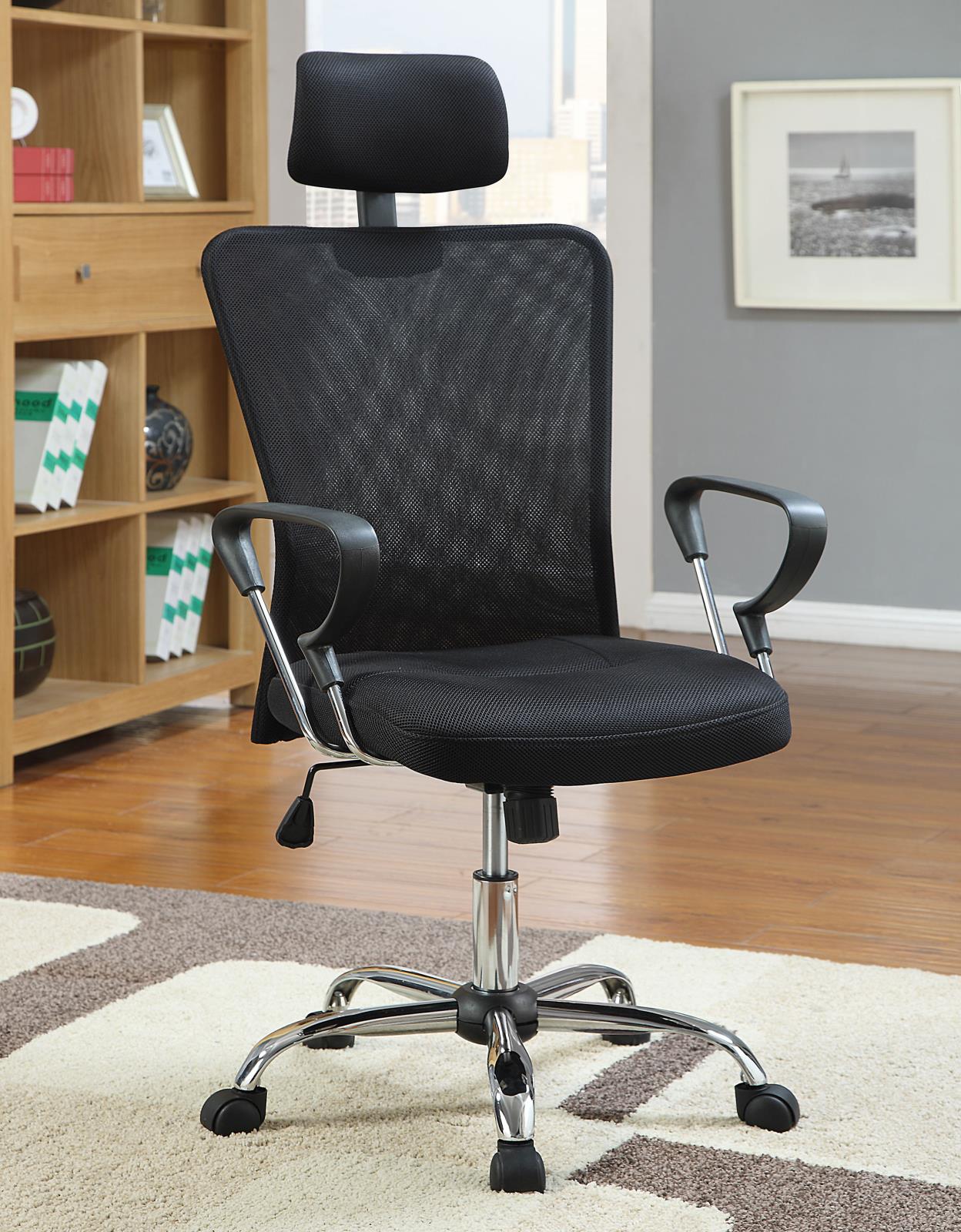 Stark Mesh Back Office Chair with Headrest & Chrome Base