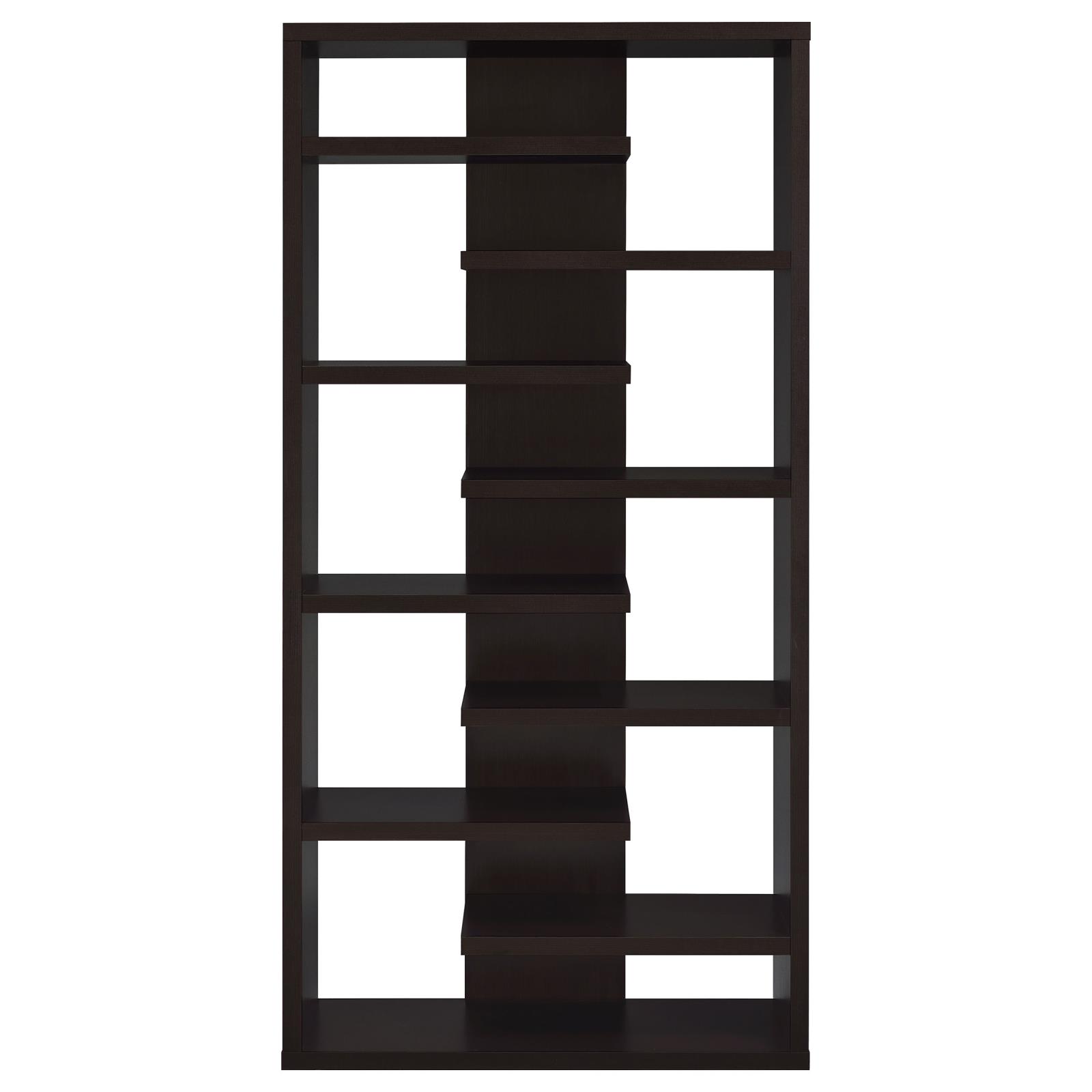 Altmark Bookcase with Staggered Floating Shelves