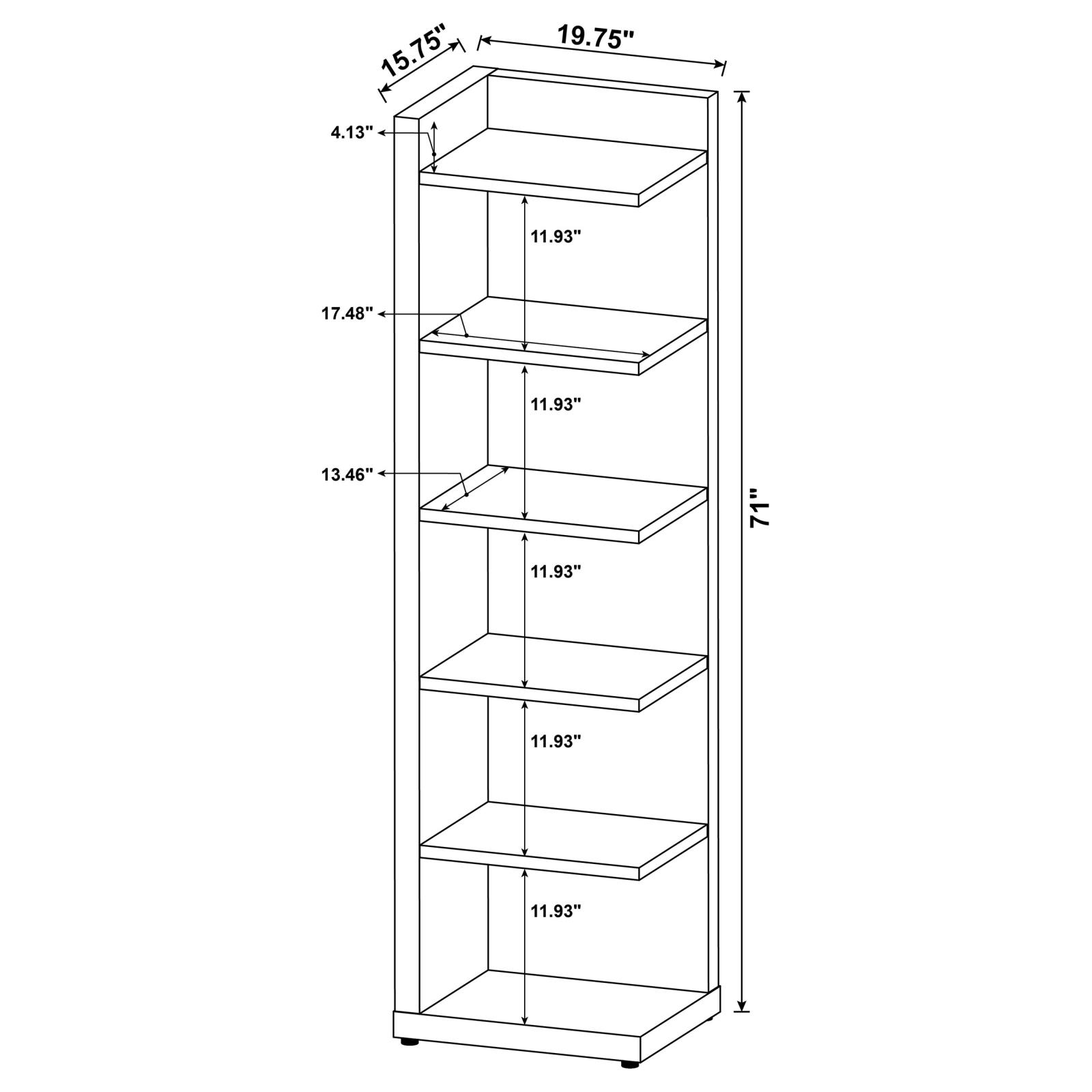 Pinckard 6-tier Corner Bookcase