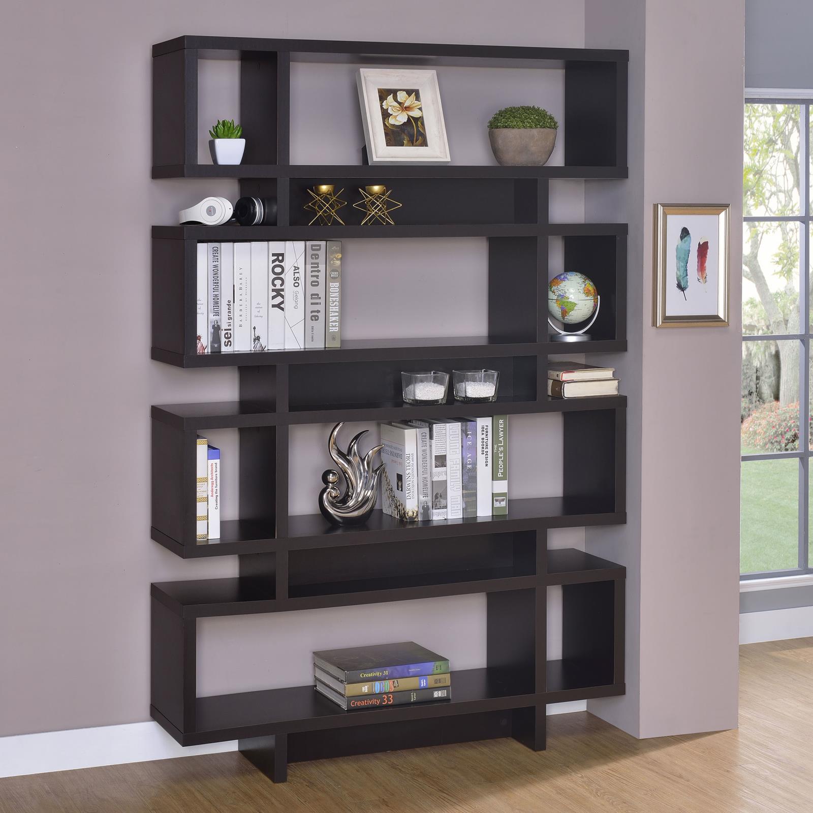 Reid 4-tier Open Back Geometric Bookcase