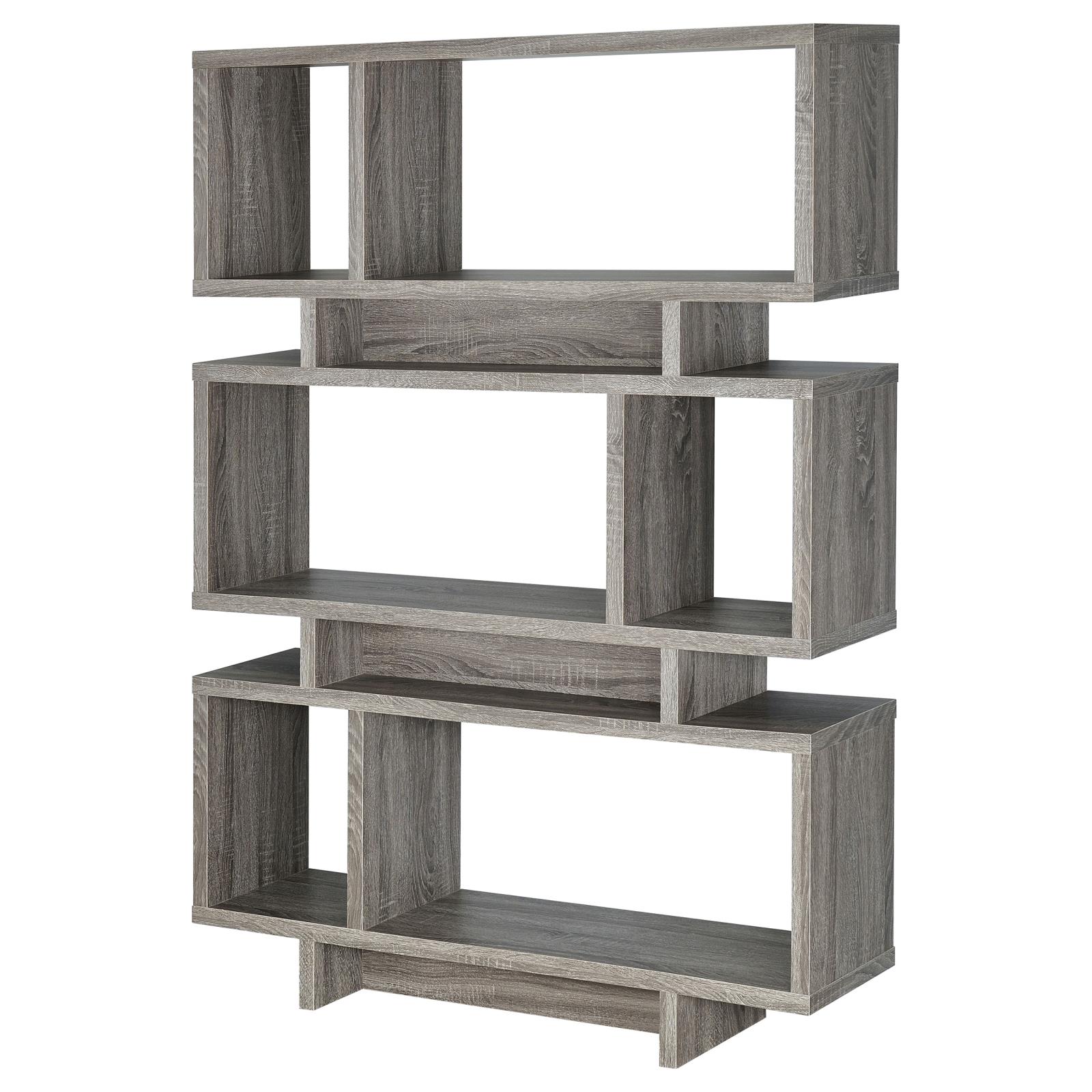 Reid 3-tier Open Back Geometric Bookcase