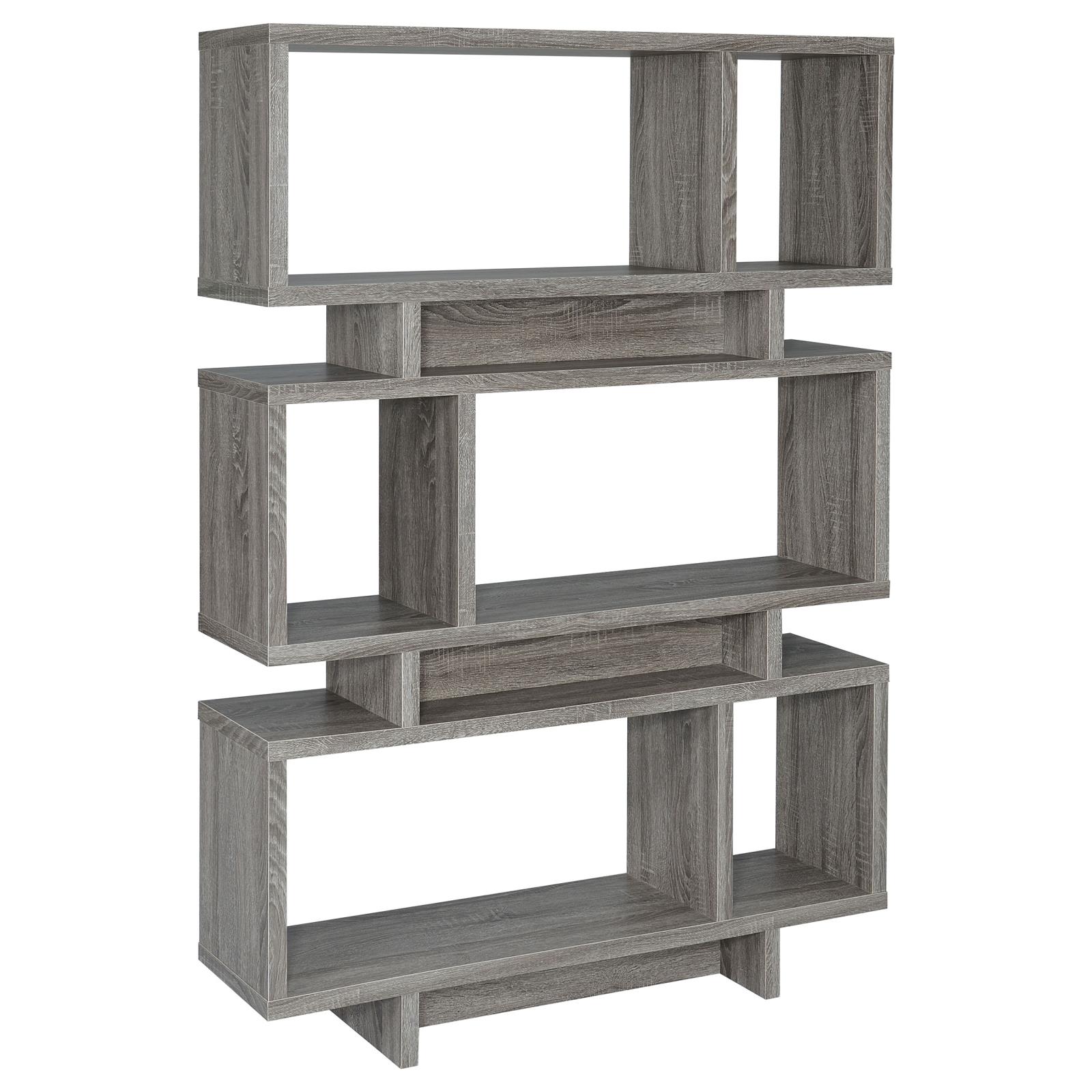 Reid 3-tier Open Back Geometric Bookcase