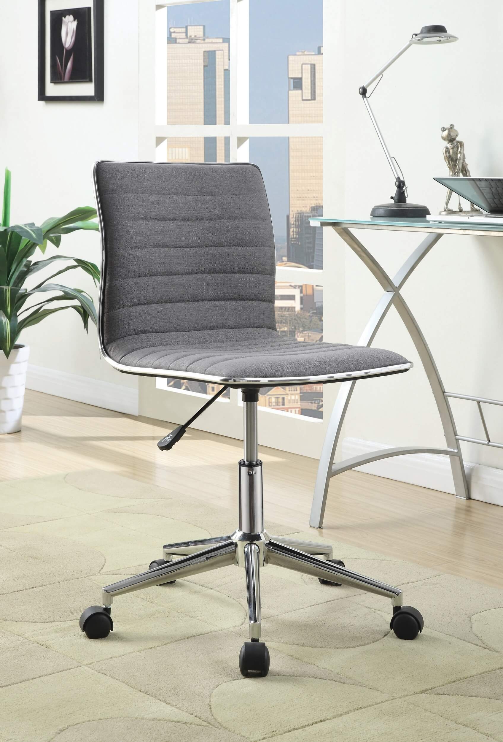 Chryses Adjustable Height Fabric Office Chair with Chrome Base