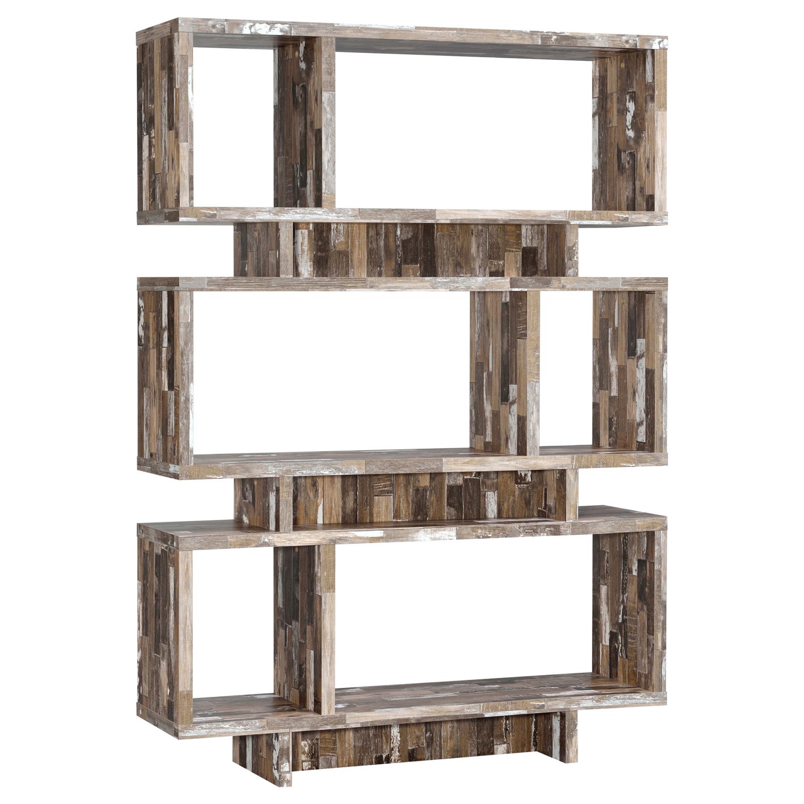 Reid 3-tier Open Back Geometric Bookcase