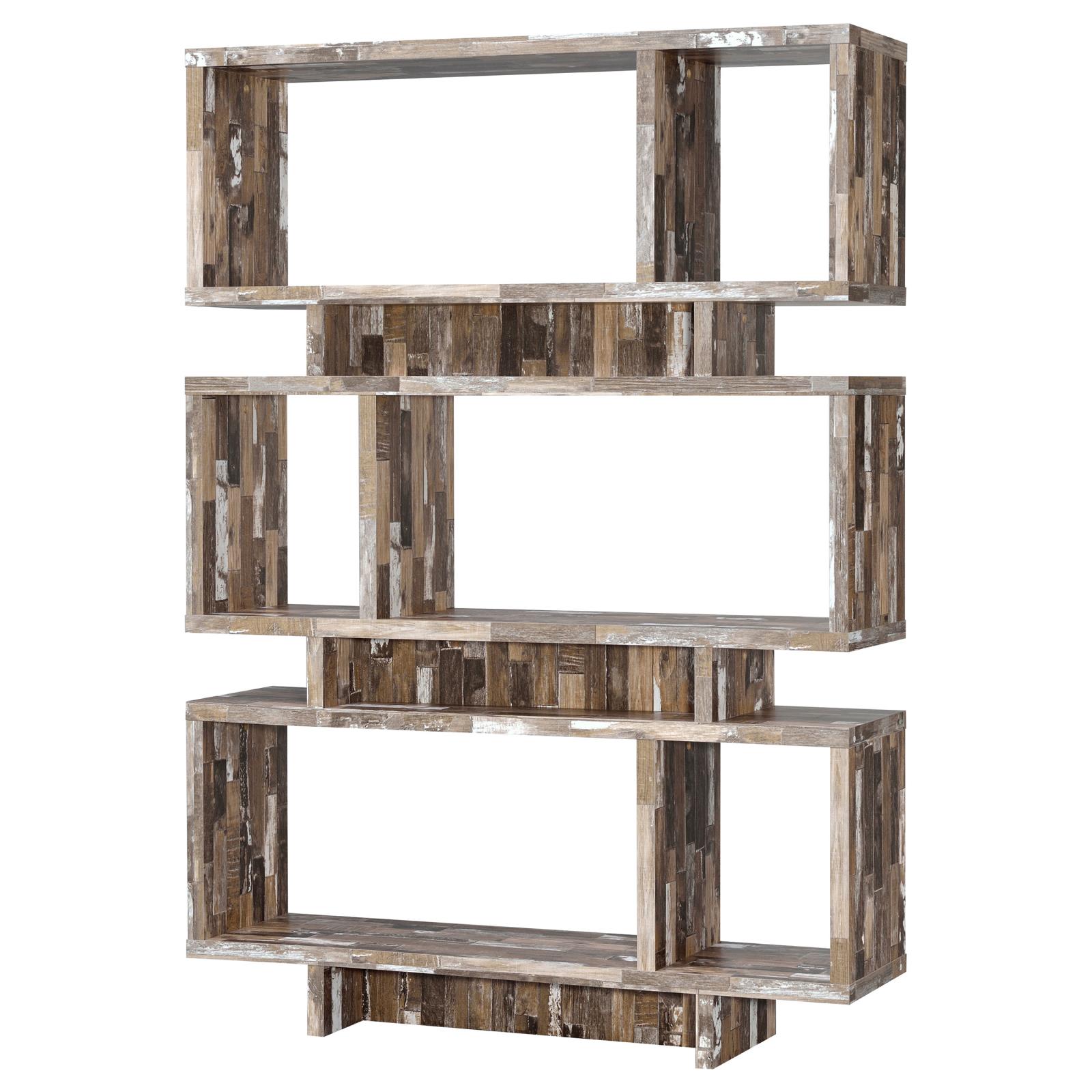Reid 3-tier Open Back Geometric Bookcase
