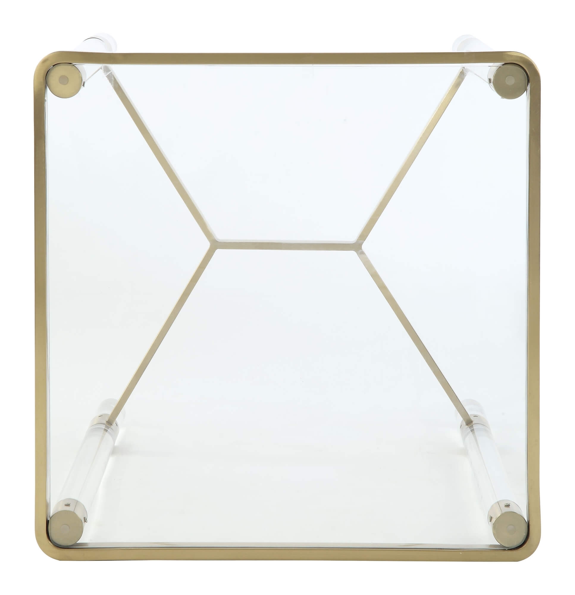 Penstemon Acrylic/Metal/Glass Square End Table