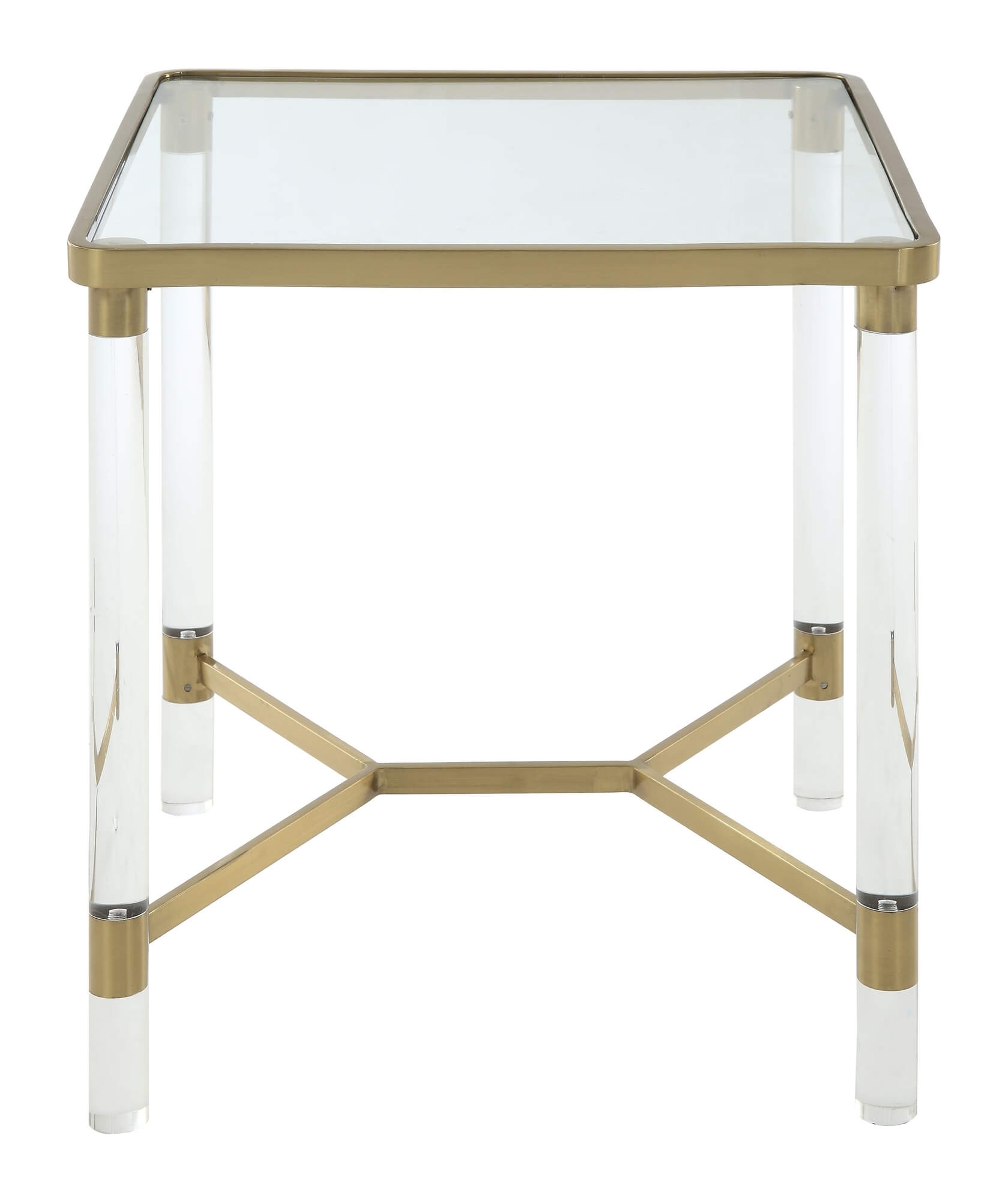Penstemon Acrylic/Metal/Glass Square End Table