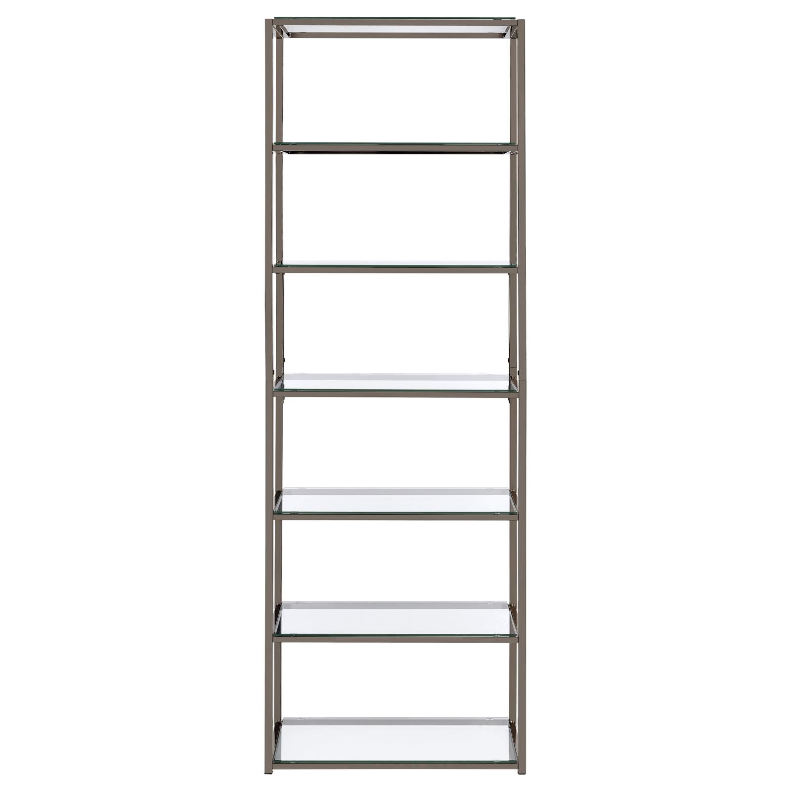 Kate 6-shelf Glass/Metal Bookcase