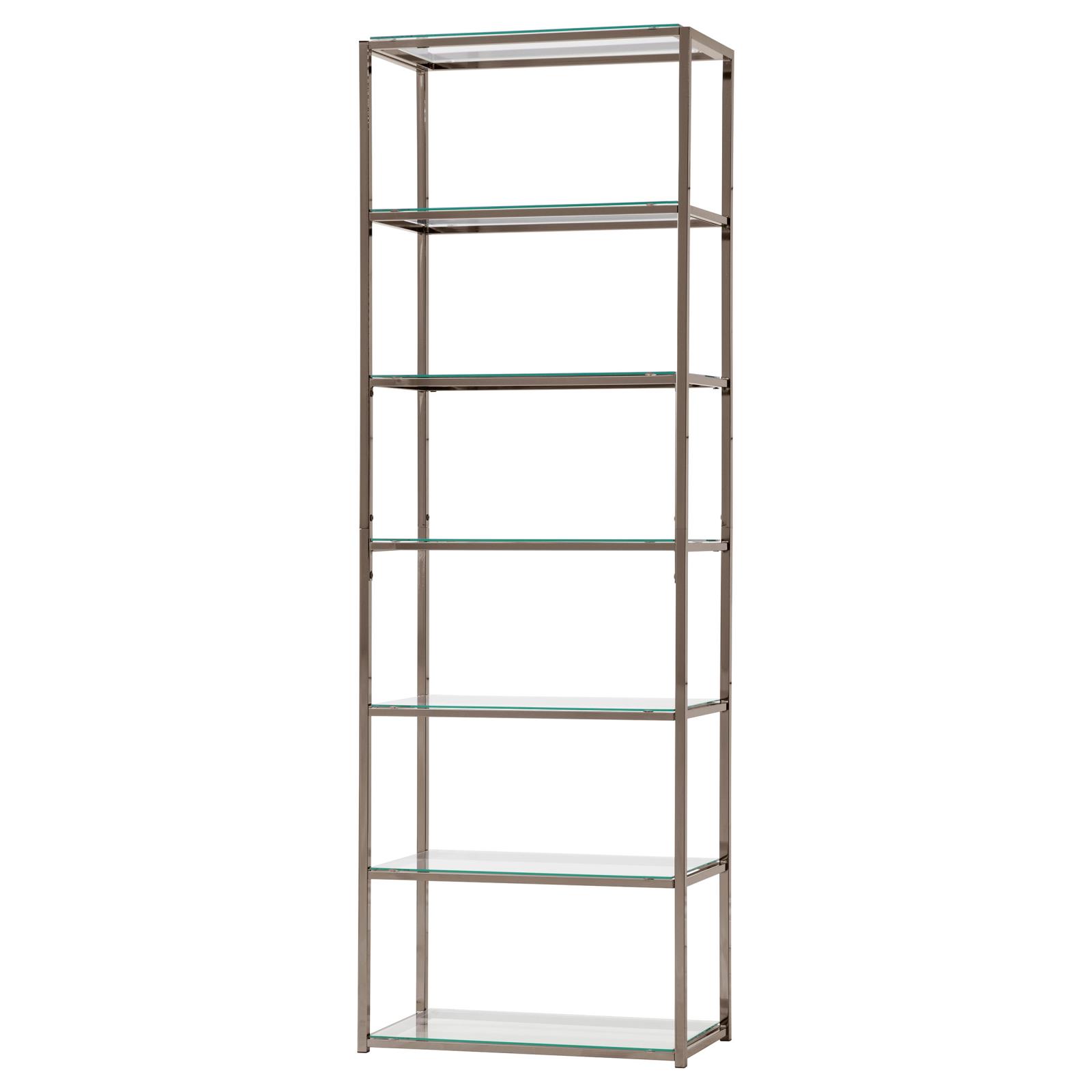 Kate 6-shelf Glass/Metal Bookcase