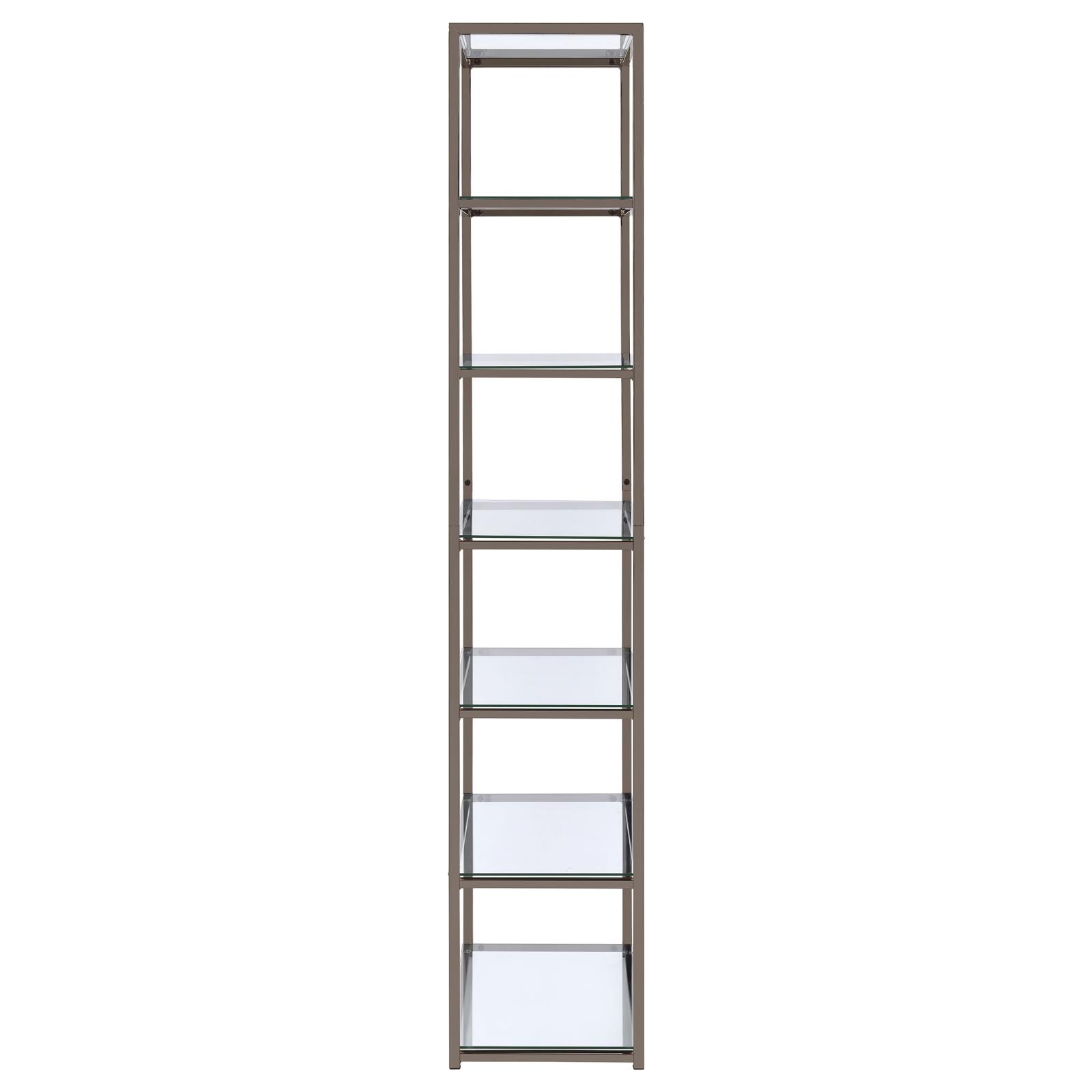 Kate 6-shelf Glass/Metal Bookcase