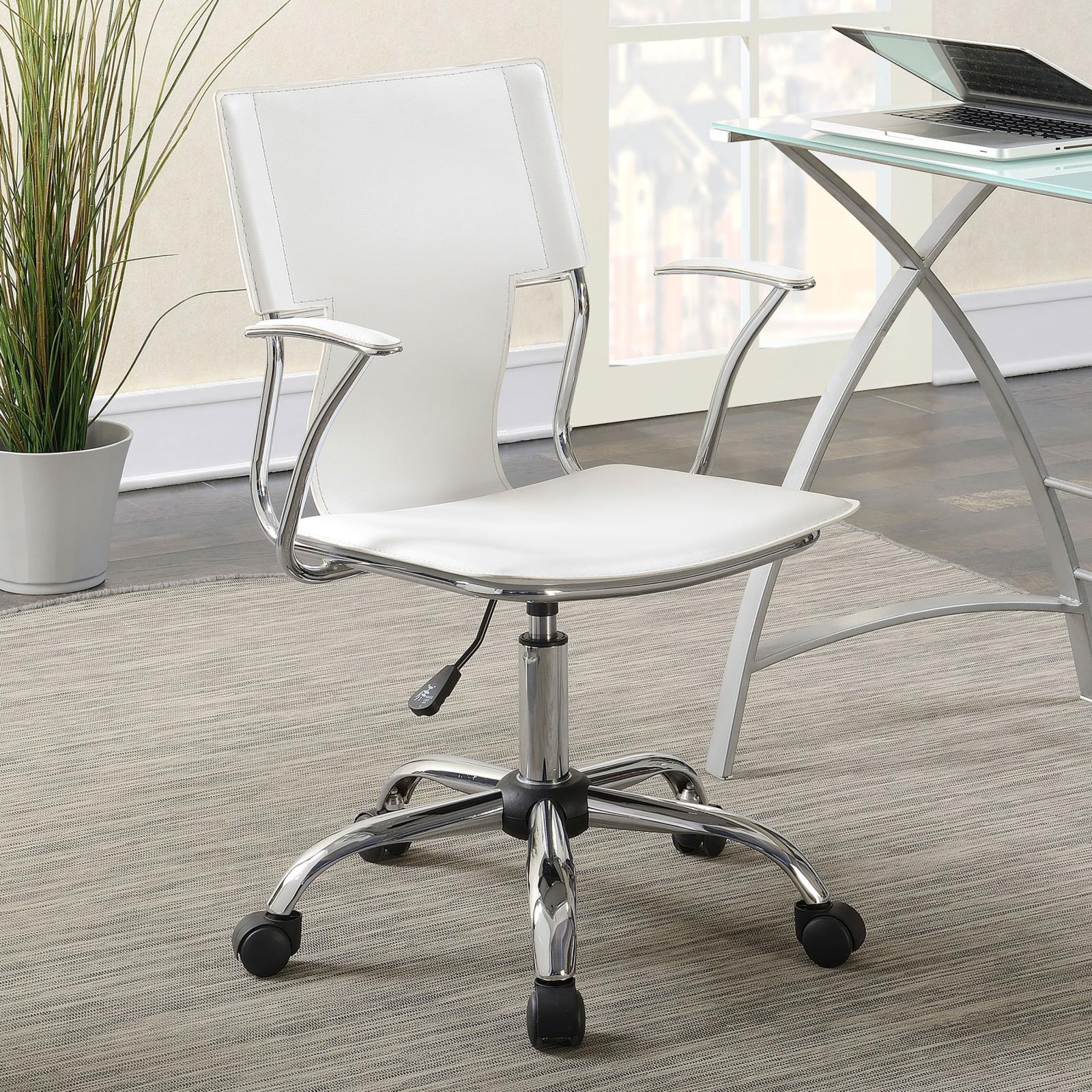 Himari Adjustable Height Leatharette Office Chair with Chrome Base