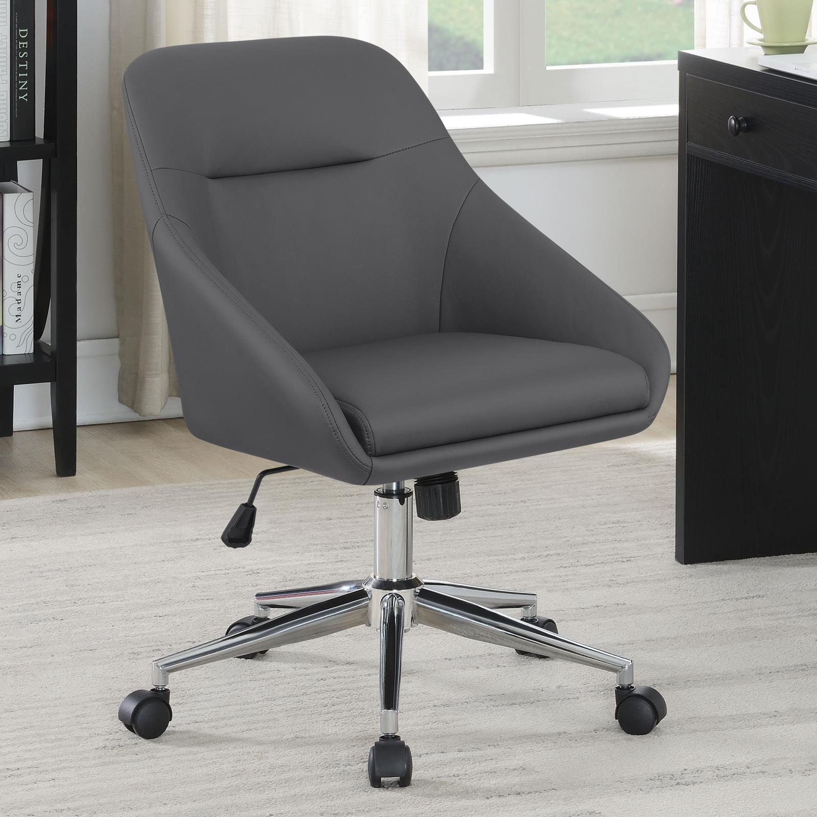 Jackman Upholstered Leatherette Office Chair with Chrome Base