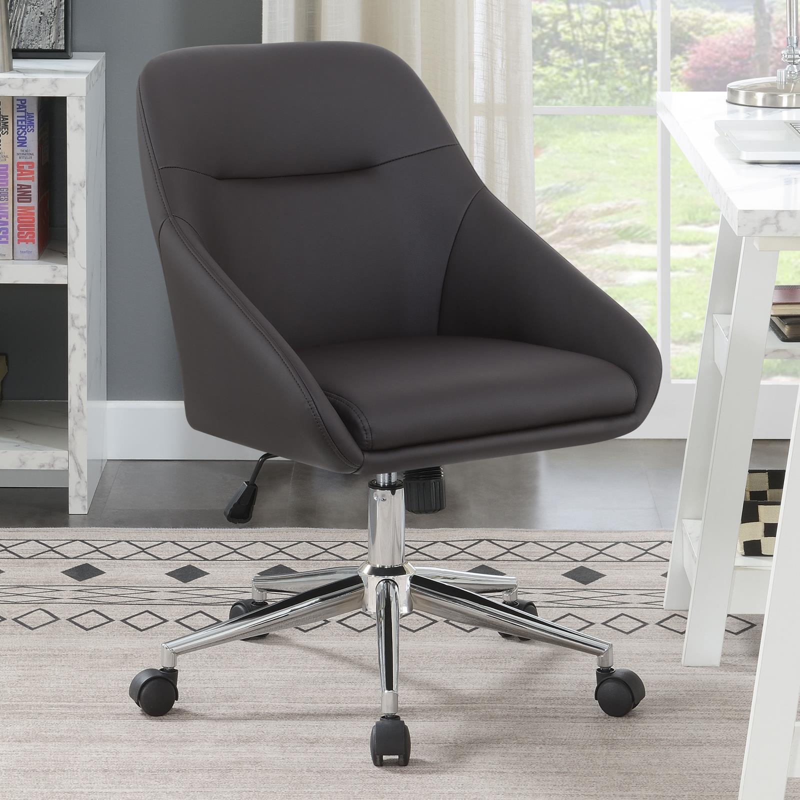 Jackman Upholstered Leatherette Office Chair with Chrome Base