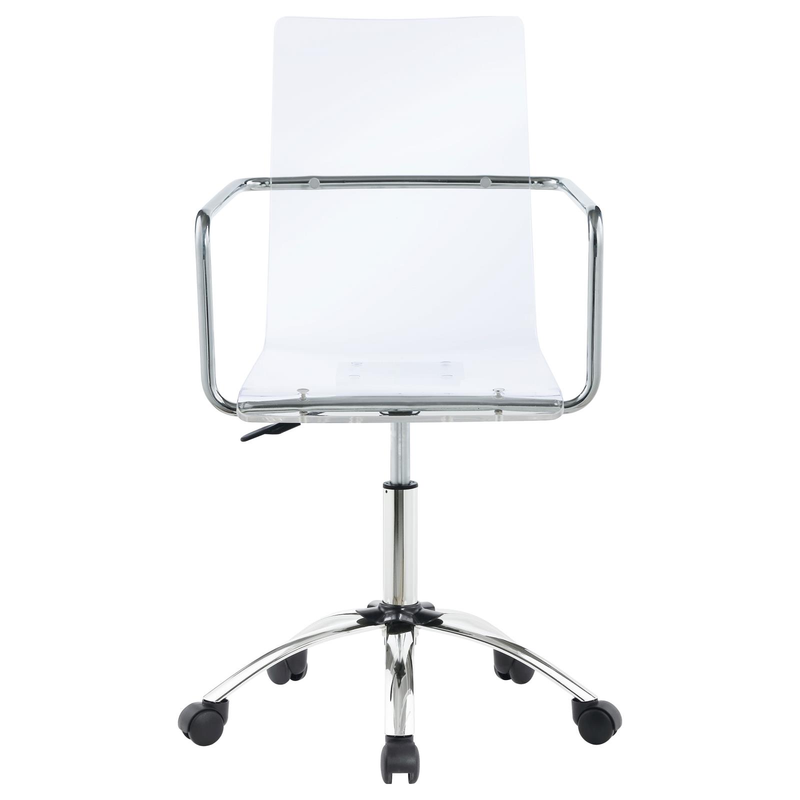 Amaturo Acrylic Seat Office Chair with Chromed Base