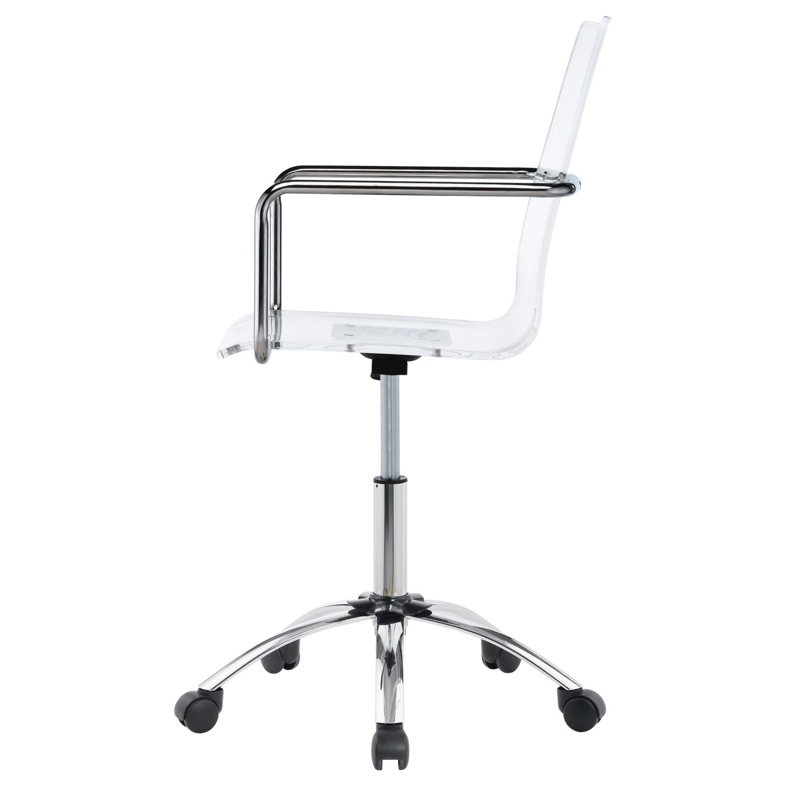 Amaturo Acrylic Seat Office Chair with Chromed Base