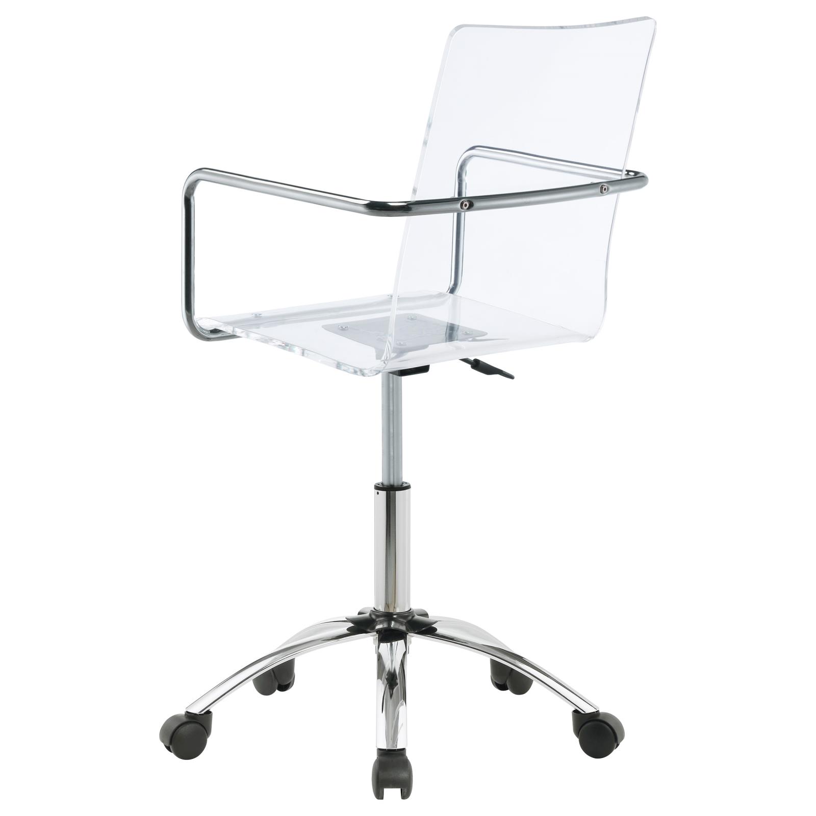 Amaturo Acrylic Seat Office Chair with Chromed Base