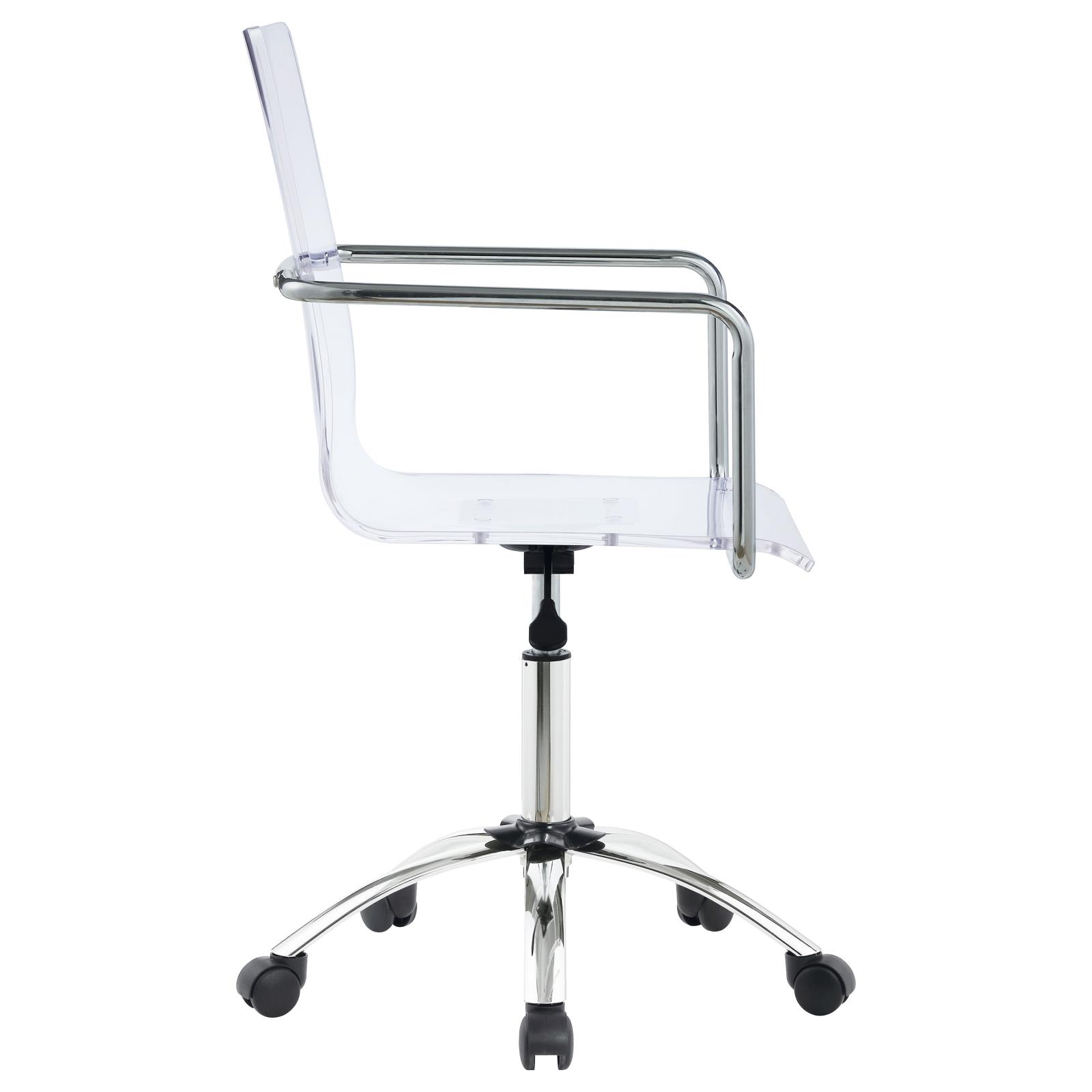 Amaturo Acrylic Seat Office Chair with Chromed Base