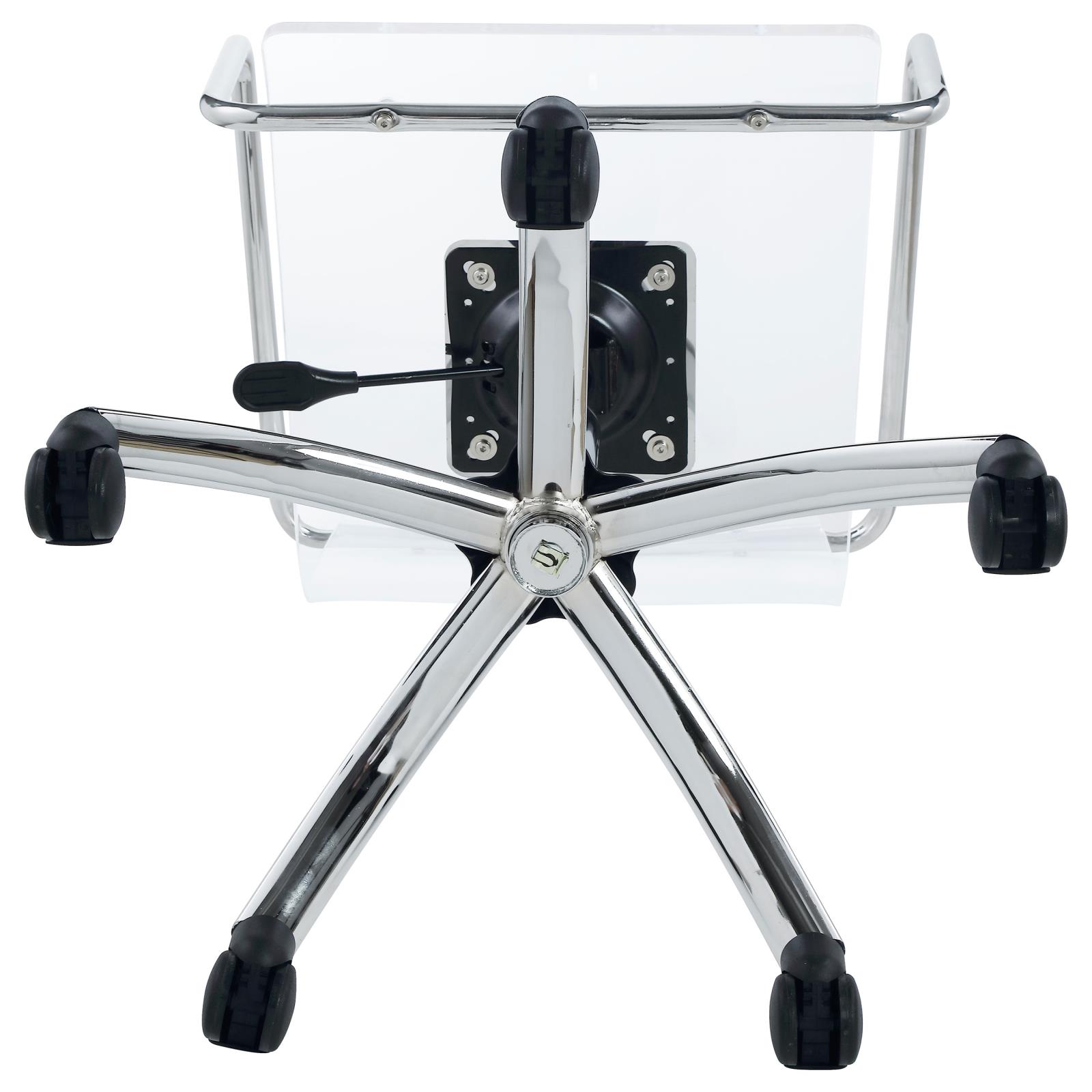 Amaturo Acrylic Seat Office Chair with Chromed Base